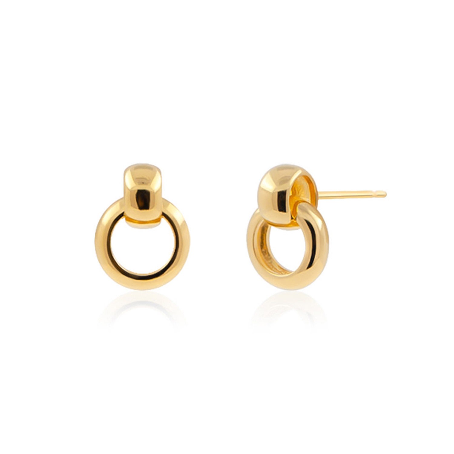 Cote Cache Women's Gold Hanging Hoop Stud Earrings