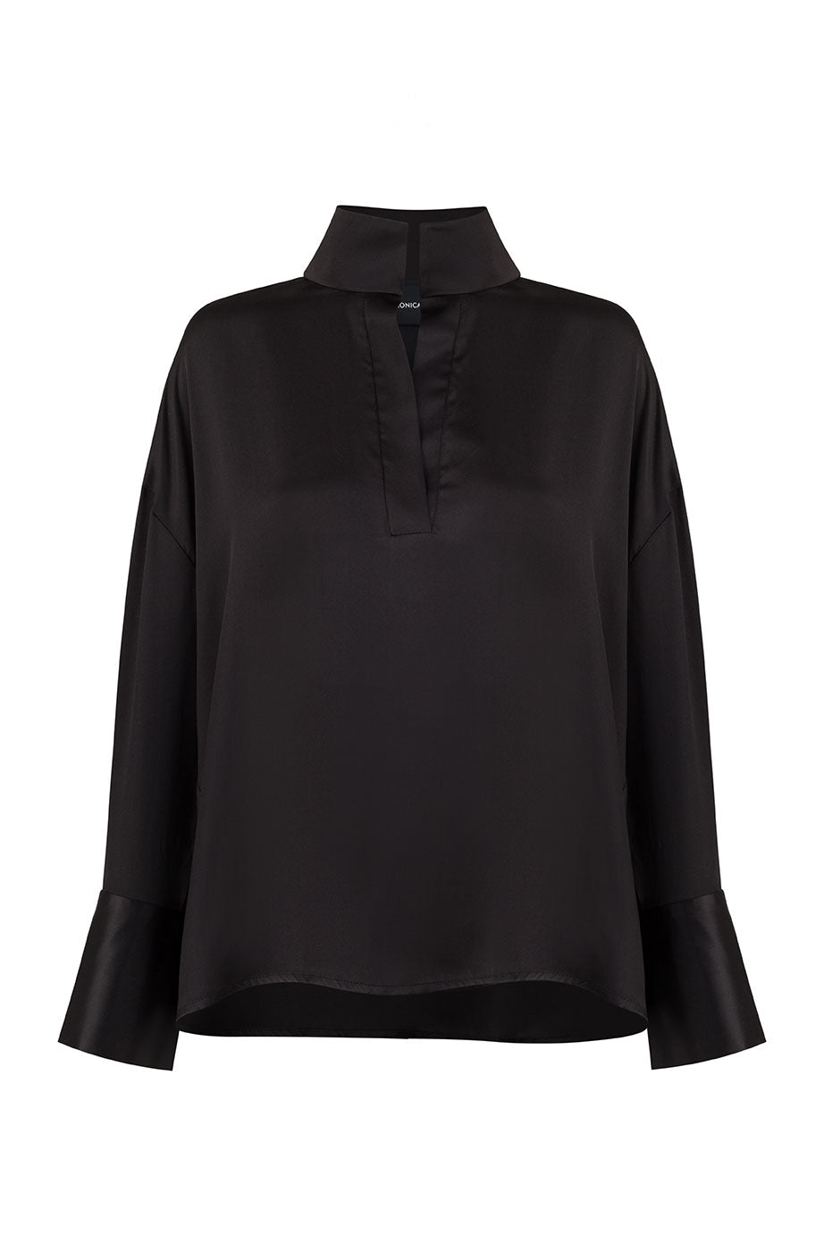 Women’s Grace Silk Shirt - Black Medium Monica Nera