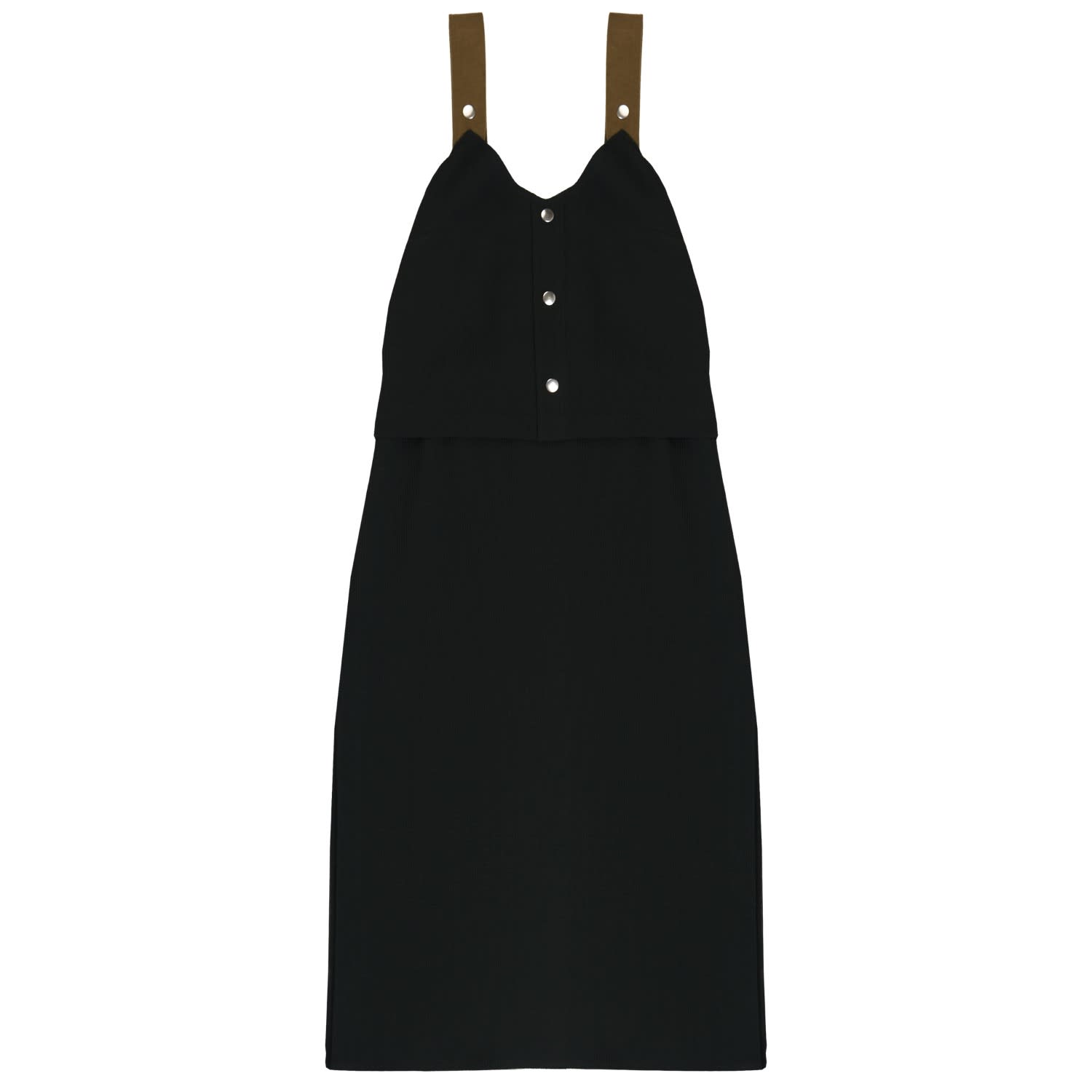 black midi strap dress