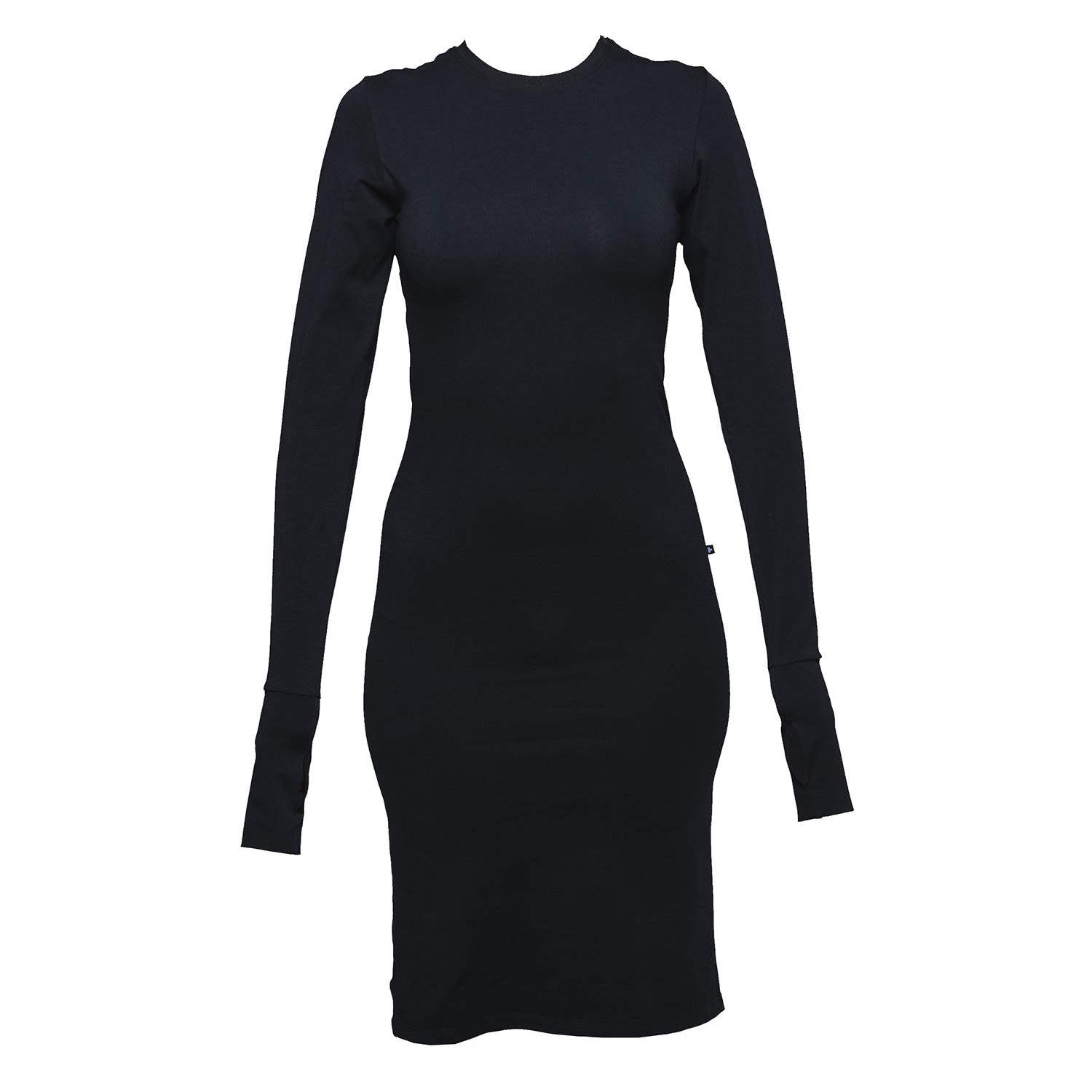 black long sleeve fitted dress