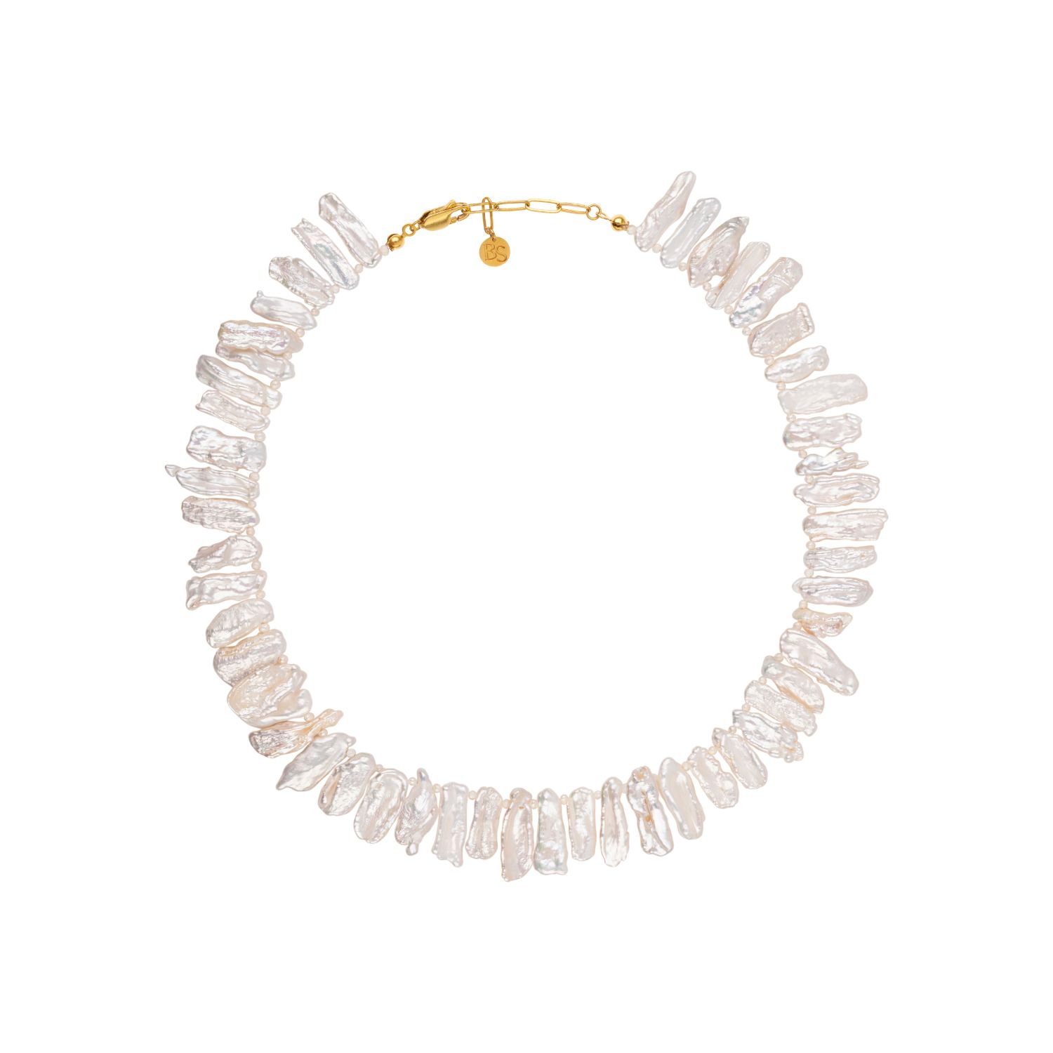 Women’s White / Gold Empress Necklace Bonjouk Studio