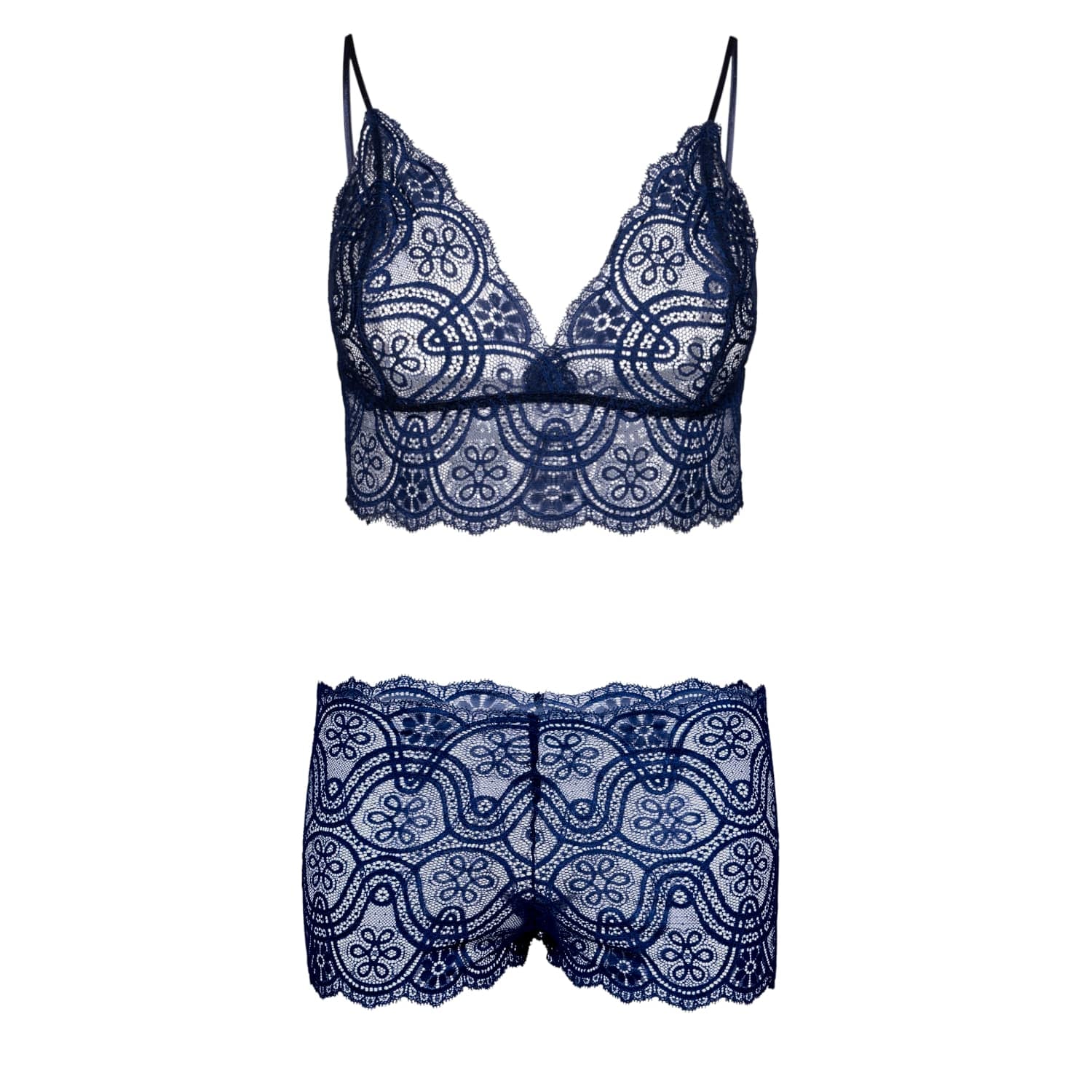 Oh!zuza Night&day Women's Midnight Lace – Bralette & Boxer Set - Navy Blue