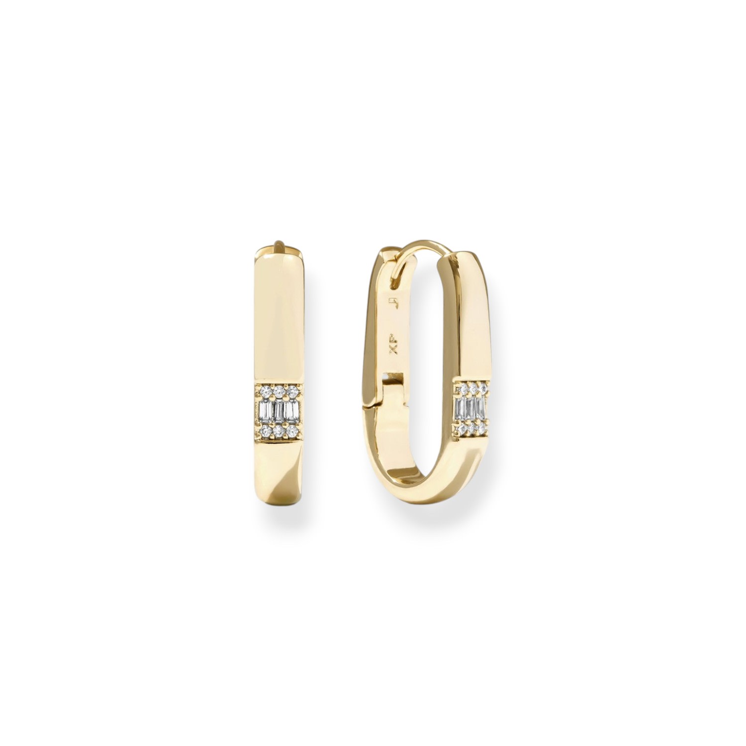 Alexie Of Athens Women's Gold Lyra Baguette Link Hoops