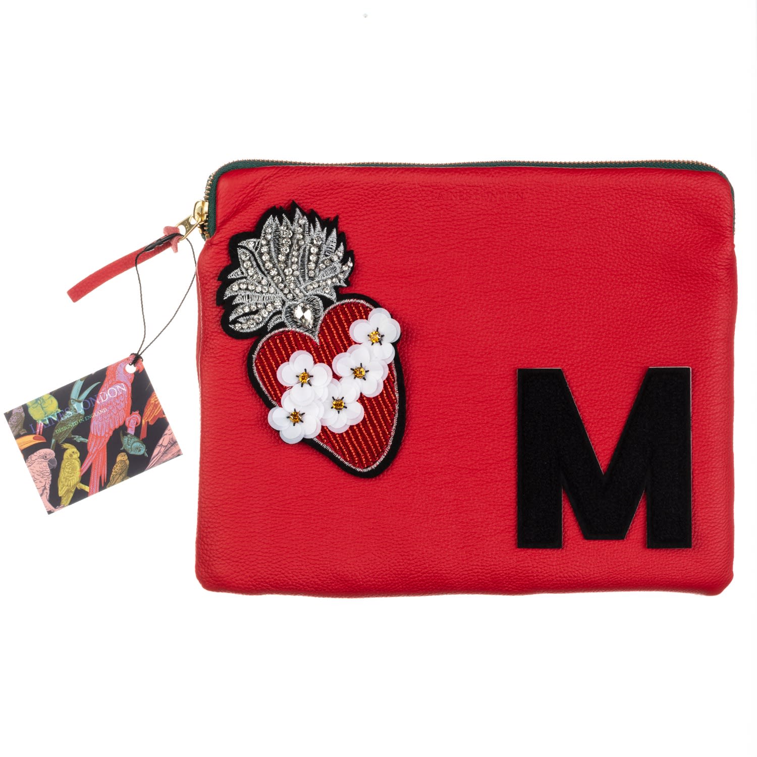 large red clutch bag