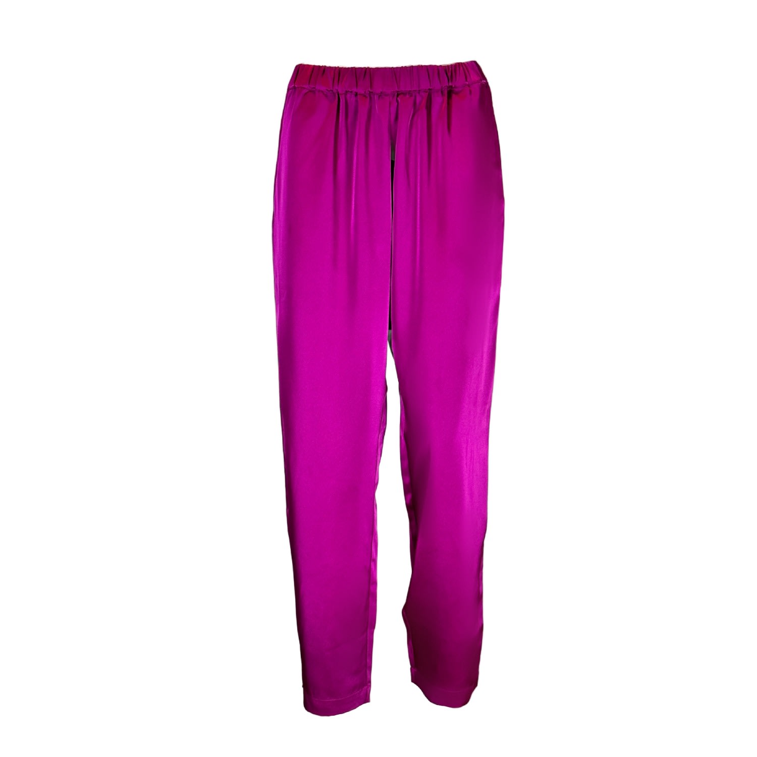 Alanakayart Women's Pink / Purple Magenta Straight Leg Pants With Pockets And Elastic Waist In Pink/purple