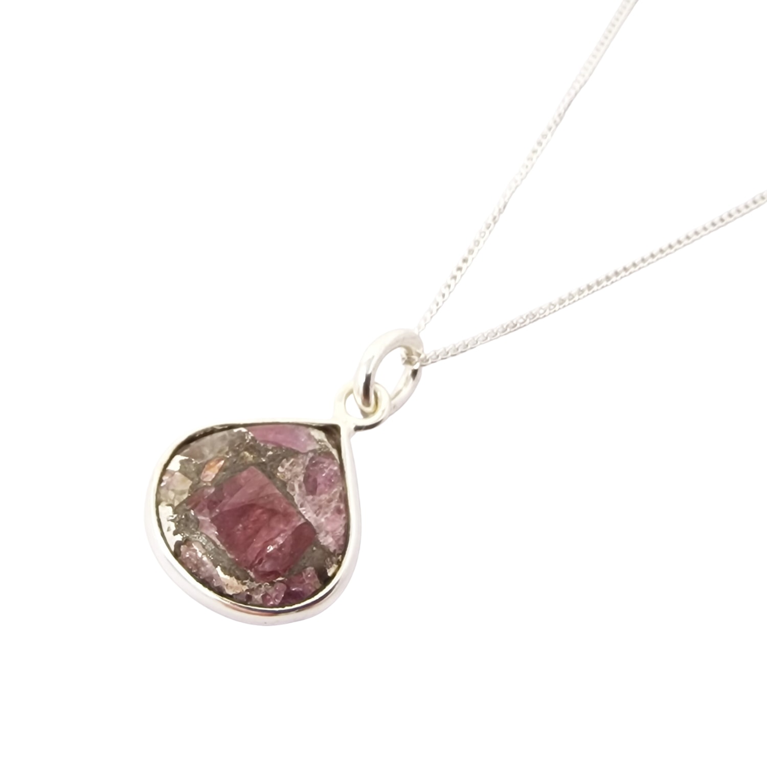 Harfi Women's Silver Pink Tourmaline October Birthstone  Crystal Necklace In Pink
