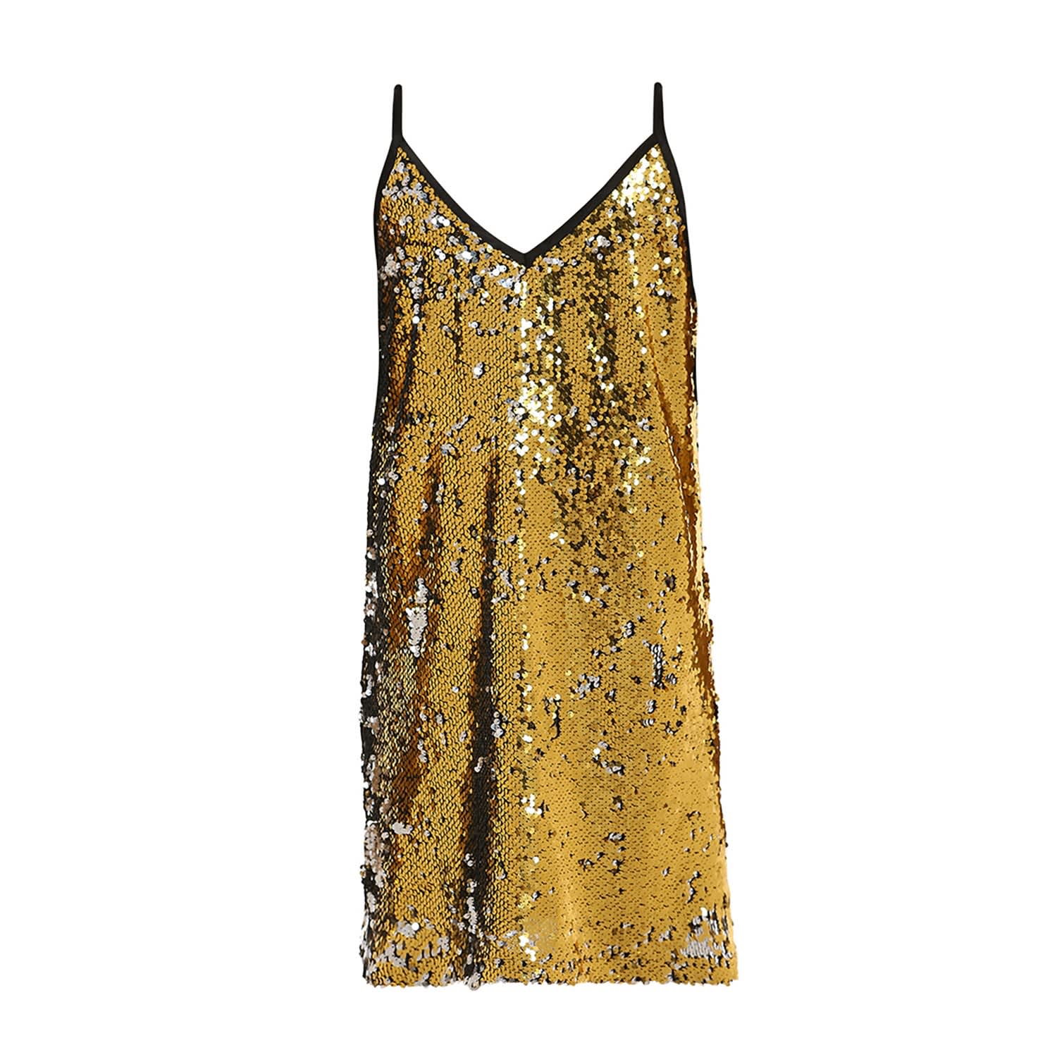 ワンピース Golden  Sequined mini dress ZARA WOMAN NWT FW22 GOLDEN SEQUIN MINI DRESS ALL SIZES REF