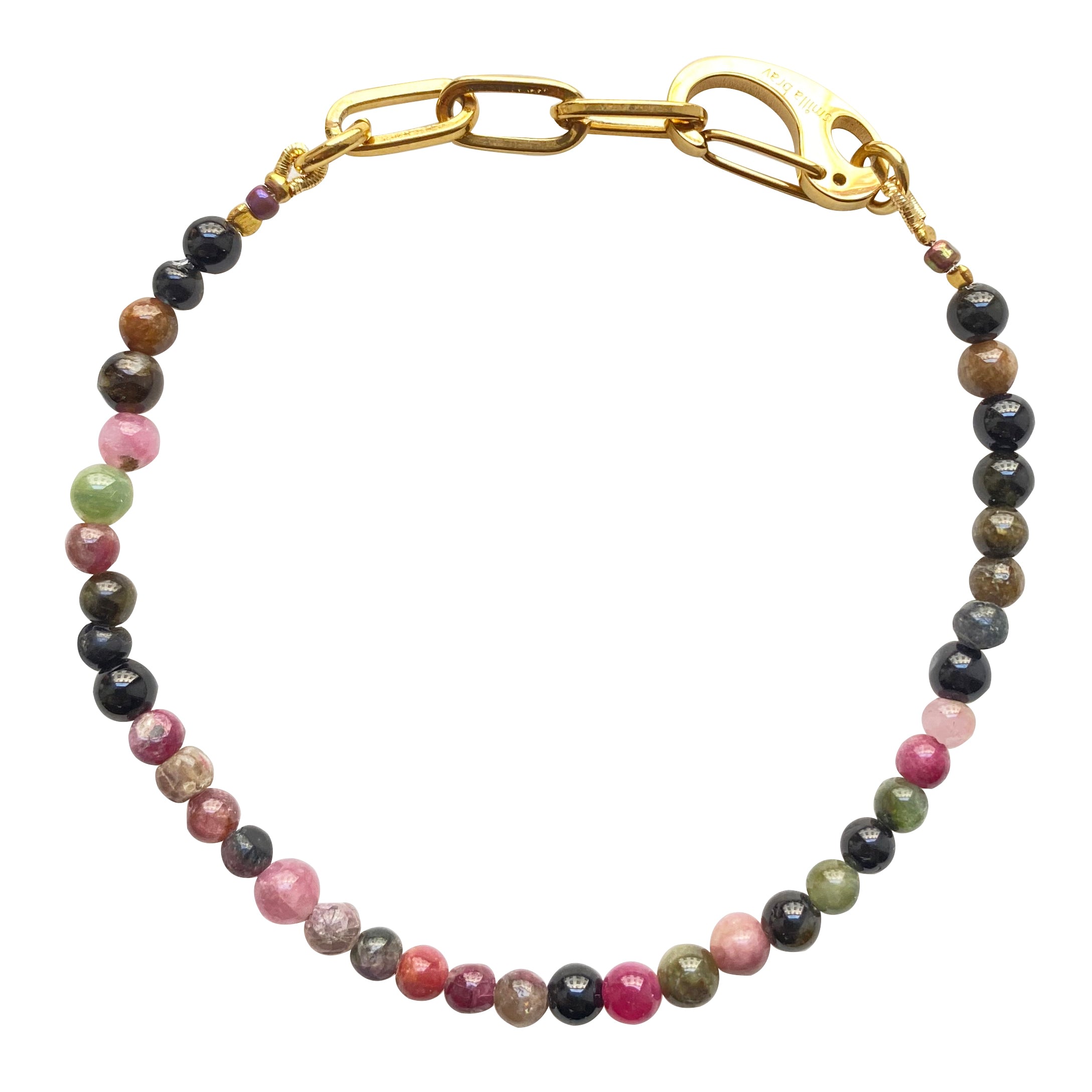 Smilla Brav Women's Gold / Green / Brown Tourmaline Bracelet Vitality