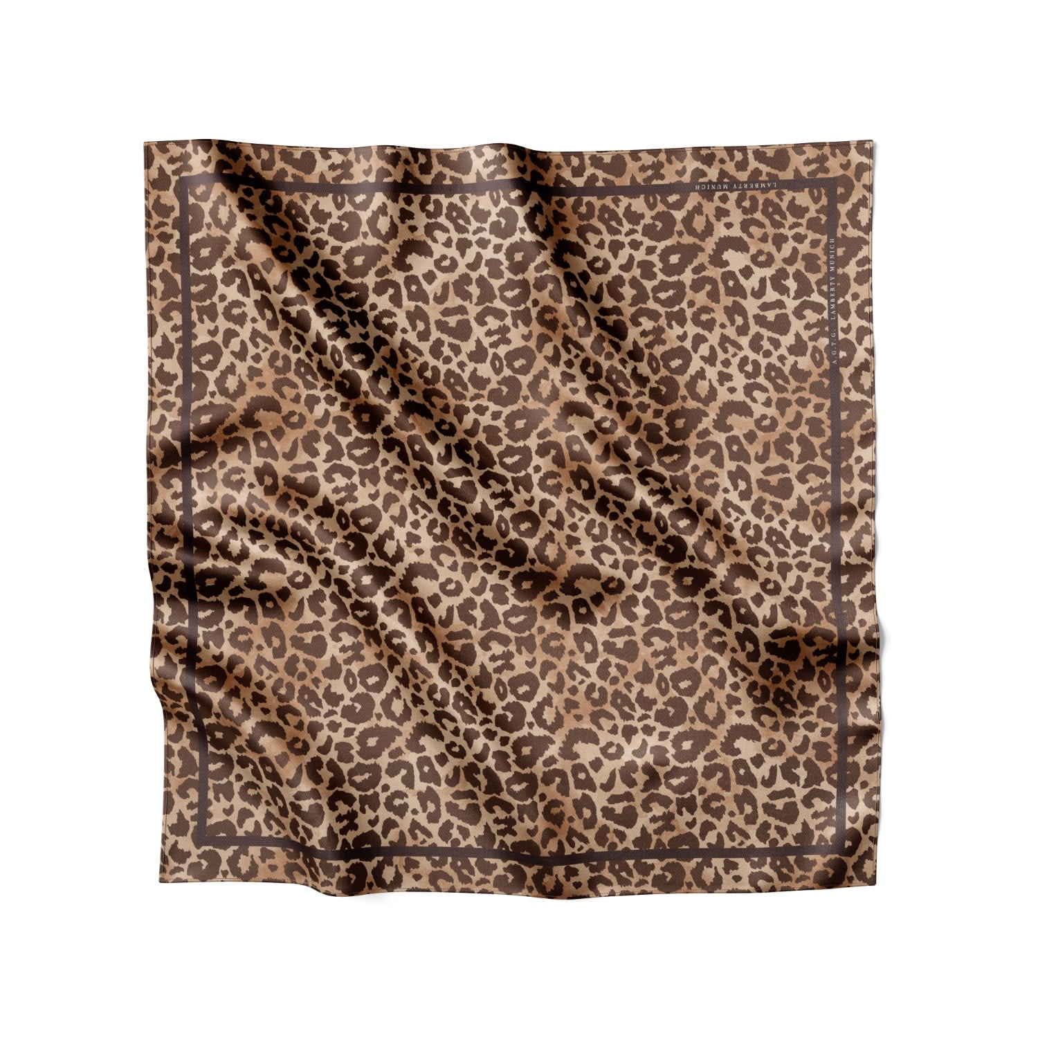 Lamberty Munich X Katchmagic London Women's Brown / Neutrals Leopard Savanna Sand - Midi Silk Scarf In Brown