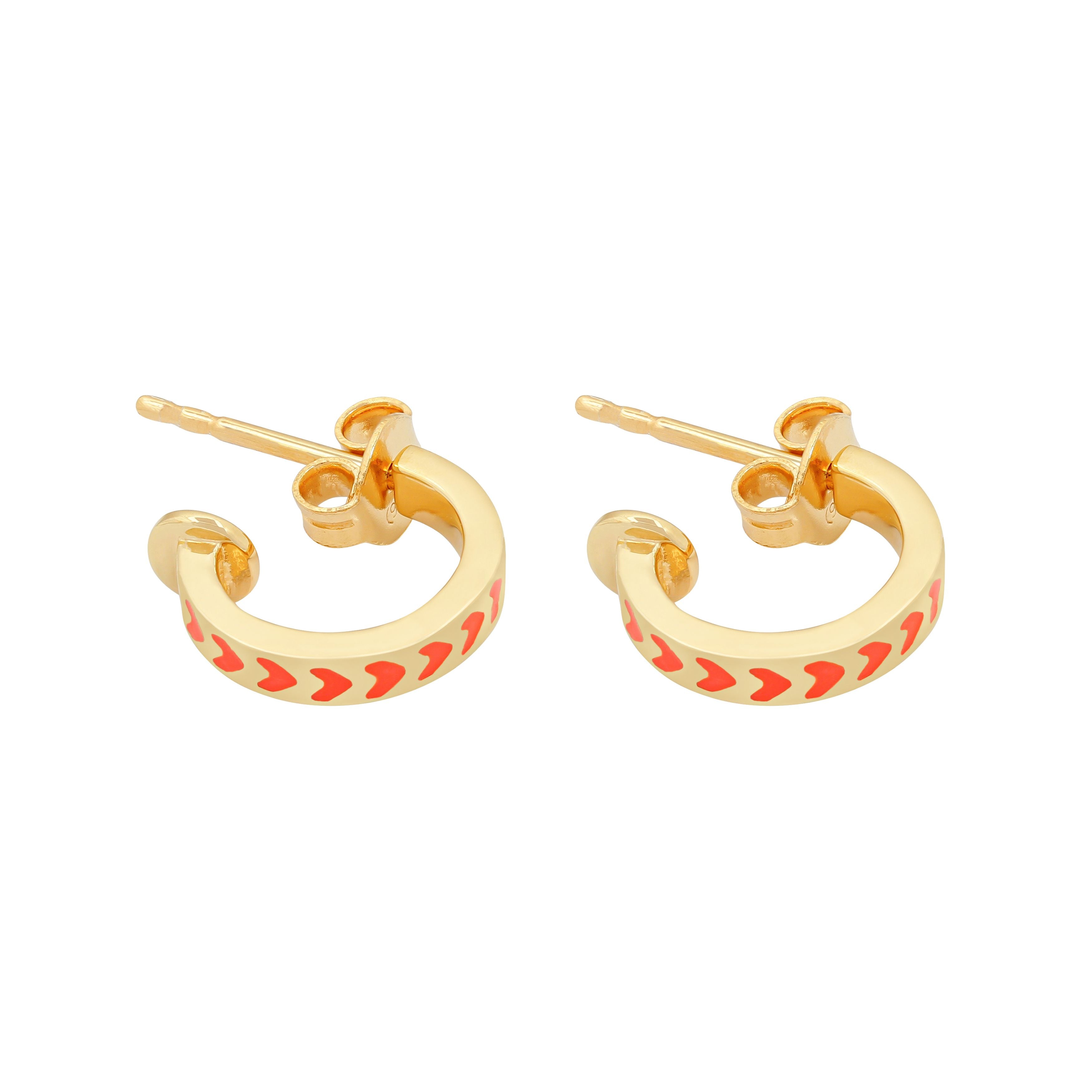 Women’s Gold / Yellow / Orange Spark Enamel Earrings Orange Après Youth