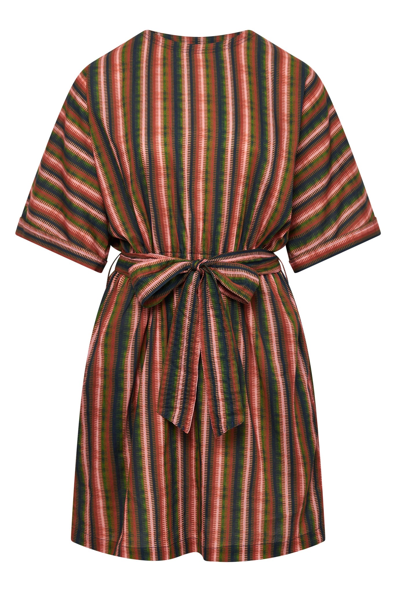 Komodo Women's Azul - Organic Cotton Weave Stripe Dress Green