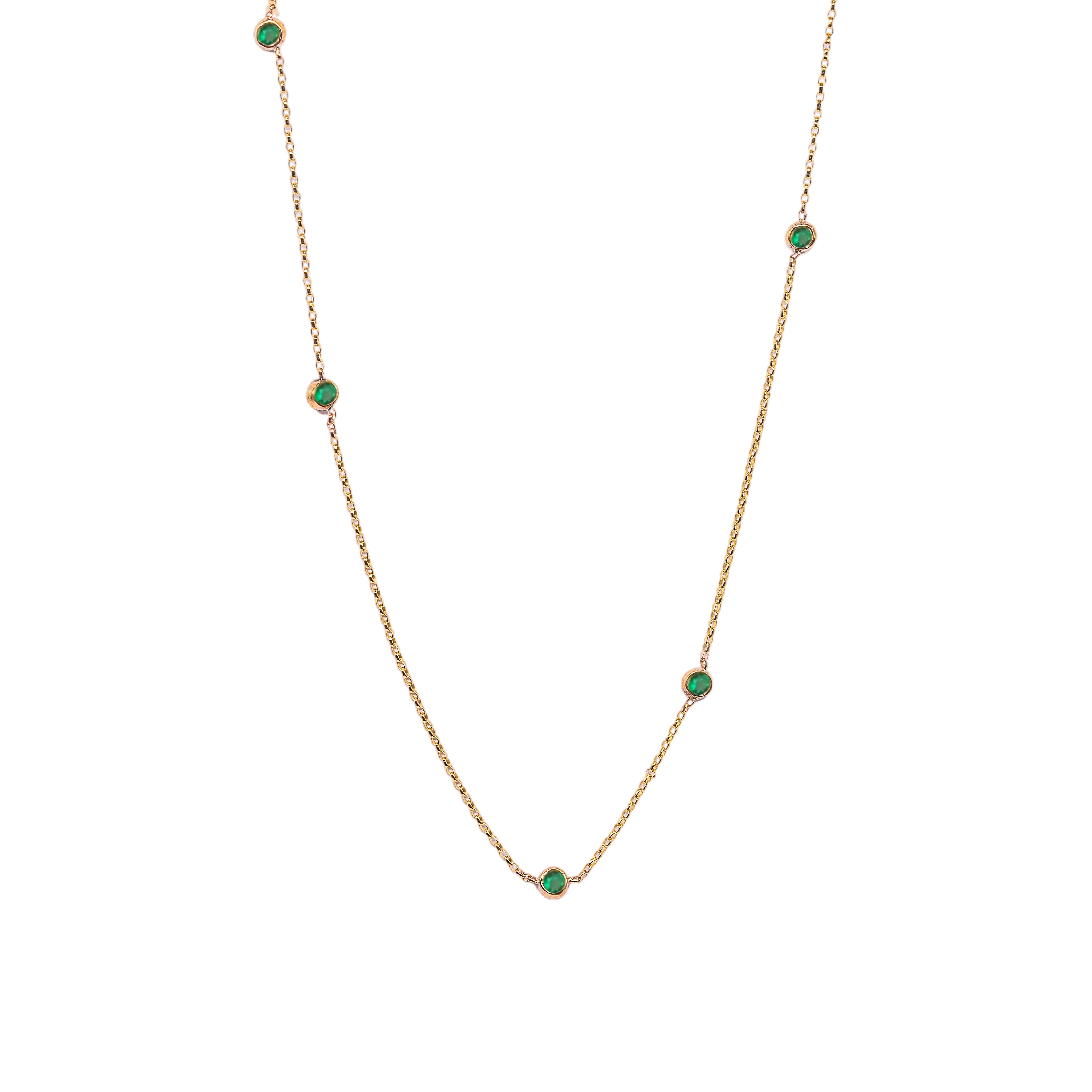 Women’s Green / Gold Reach For The Stars Emerald Station Necklace Lily Flo Jewellery