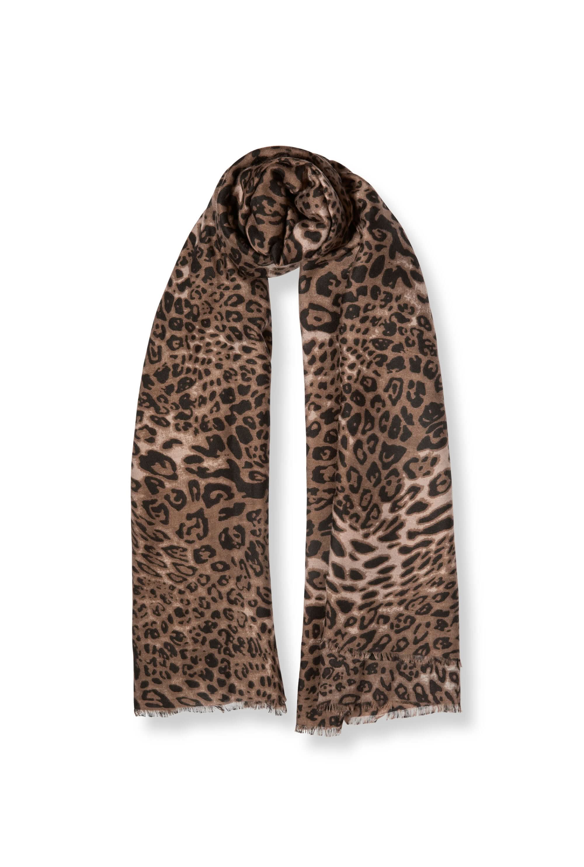 James Lakeland Women's Leopard Print Brown Scarf In Brown