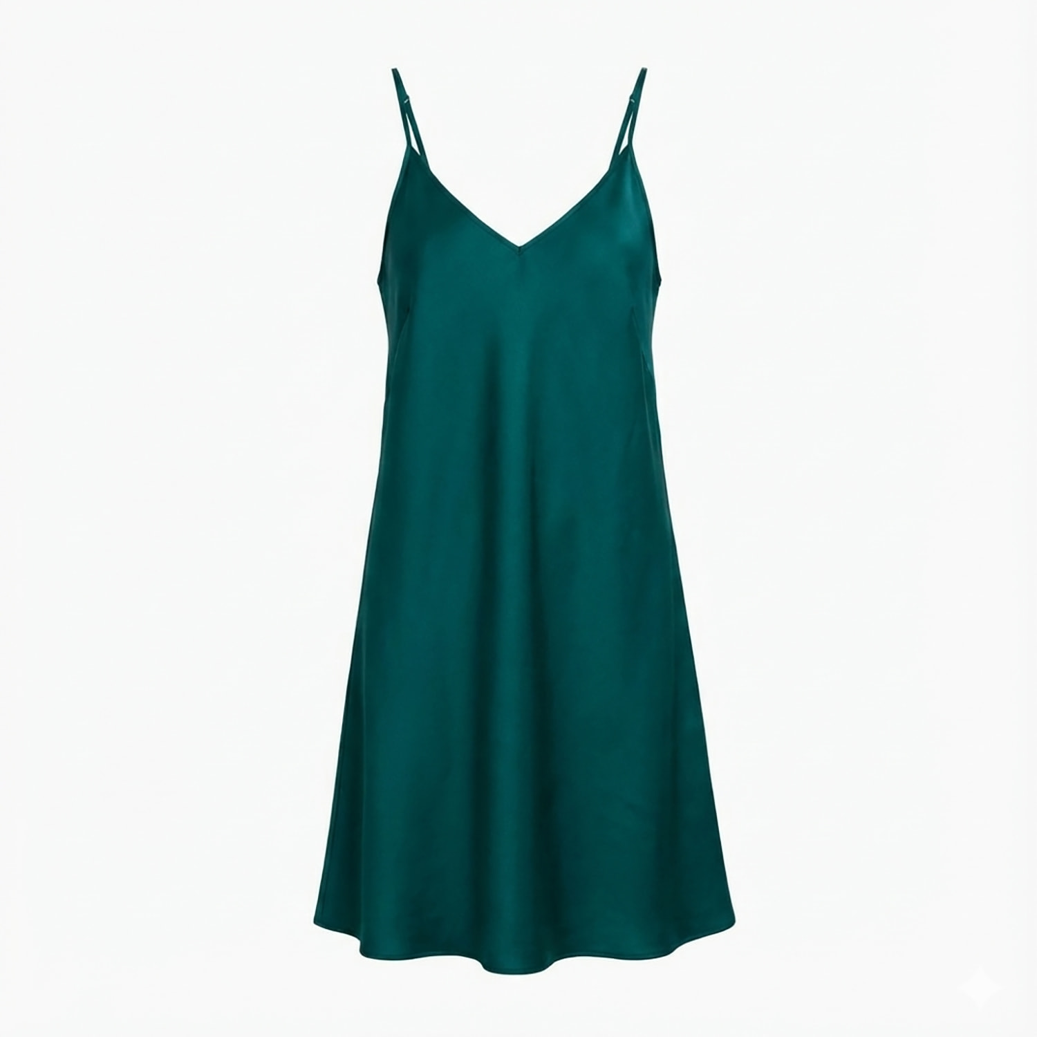 Decoflux Home Women's Green Cotton Sateen Night Dress Solid Teal In Green