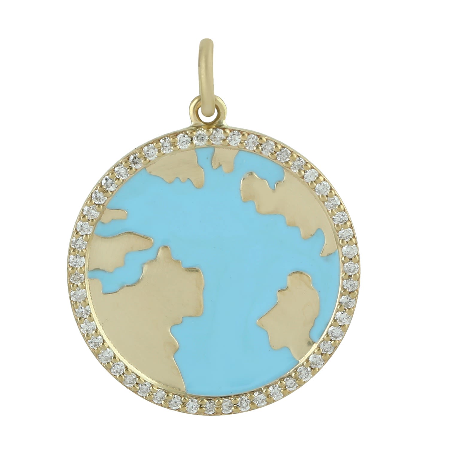 Women’s Yellow Gold Pave Diamond Designer Pendant Artisan