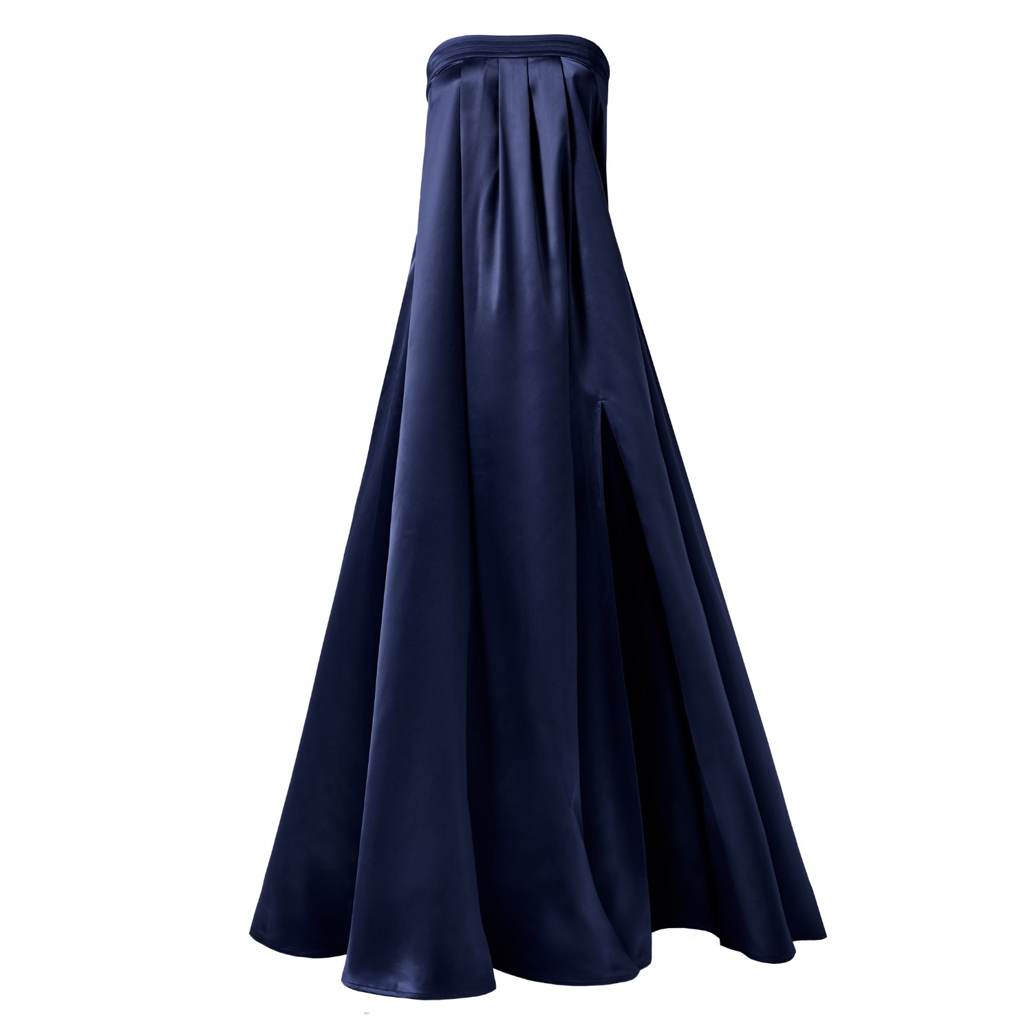 Kargede Women's Blue Navy Satin Maxi Dress – Long Silky Designer Gown In Blue