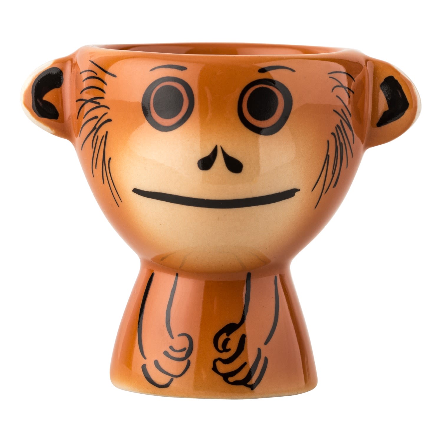 Hannah Turner Orange / Brown Orangutan Egg Cup In Multi