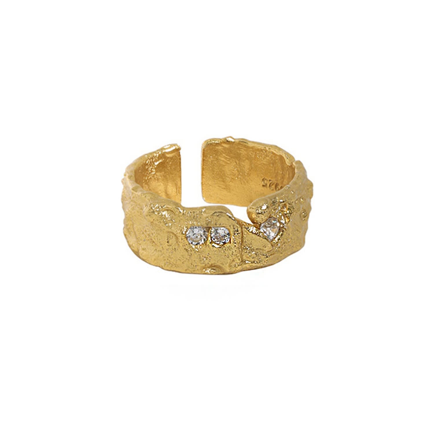 Janus Edinburgh Women's Silver Ledi Gold Vermeil Chunky Ring In Gold