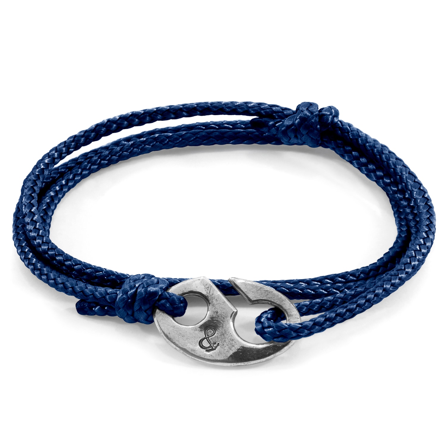 Anchor & Crew Men's Navy Blue Windsor Silver & Rope Bracelet In Blue