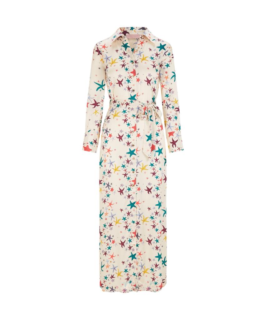 Sirens London Women's Neutrals Dionne Dress Ecru Starfish In Beige