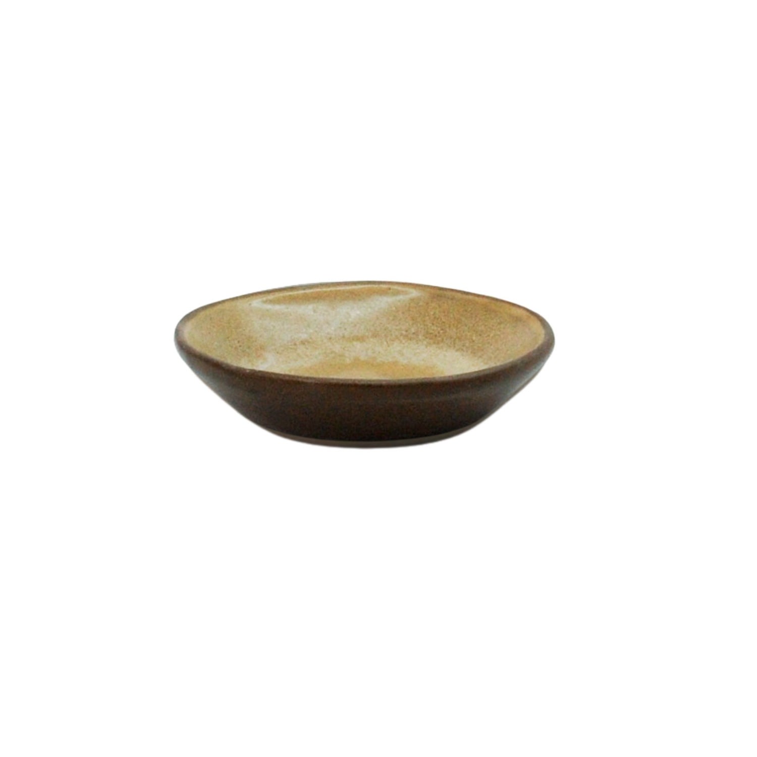 Anatoliacraft Brown Hic Ceramics Mocca Sand Xxs Round Plate  — Handcrafted Stoneware Tasting Plate In Brown