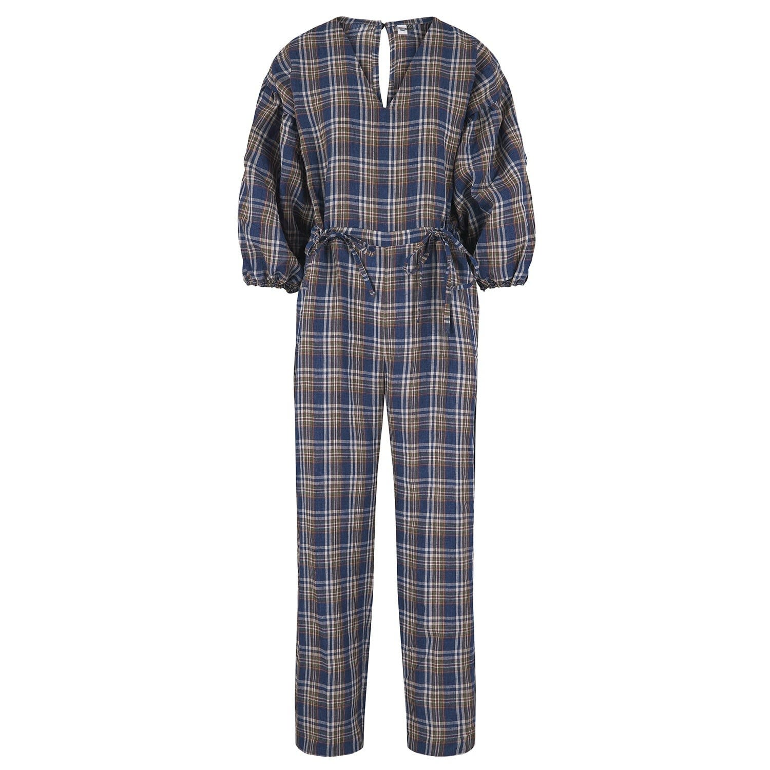 Numbat Women's Klara Tartan Jumpsuit In Blue/brown