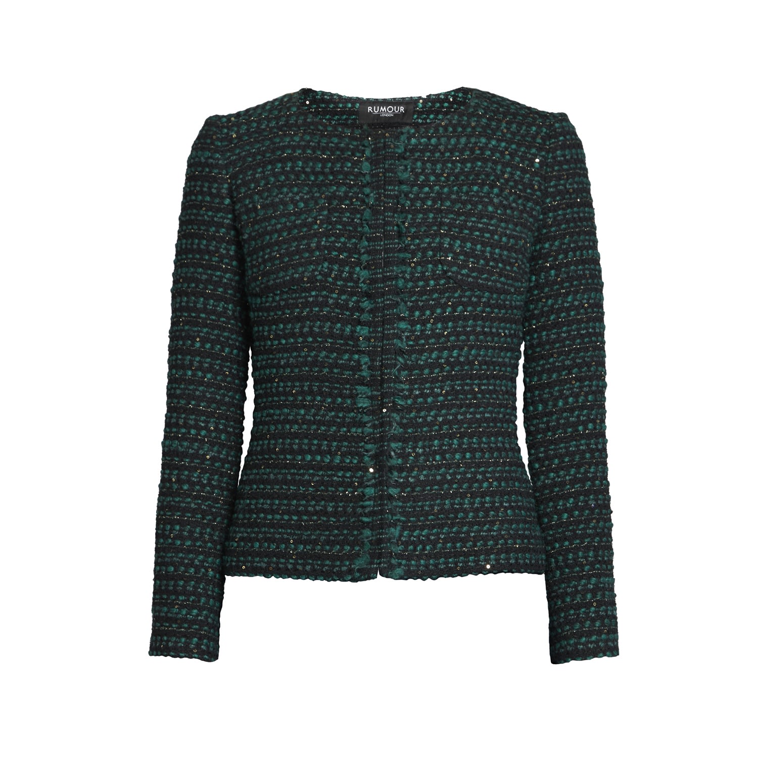 Rumour London Women's Camille Tweed Jacket In Green In Green