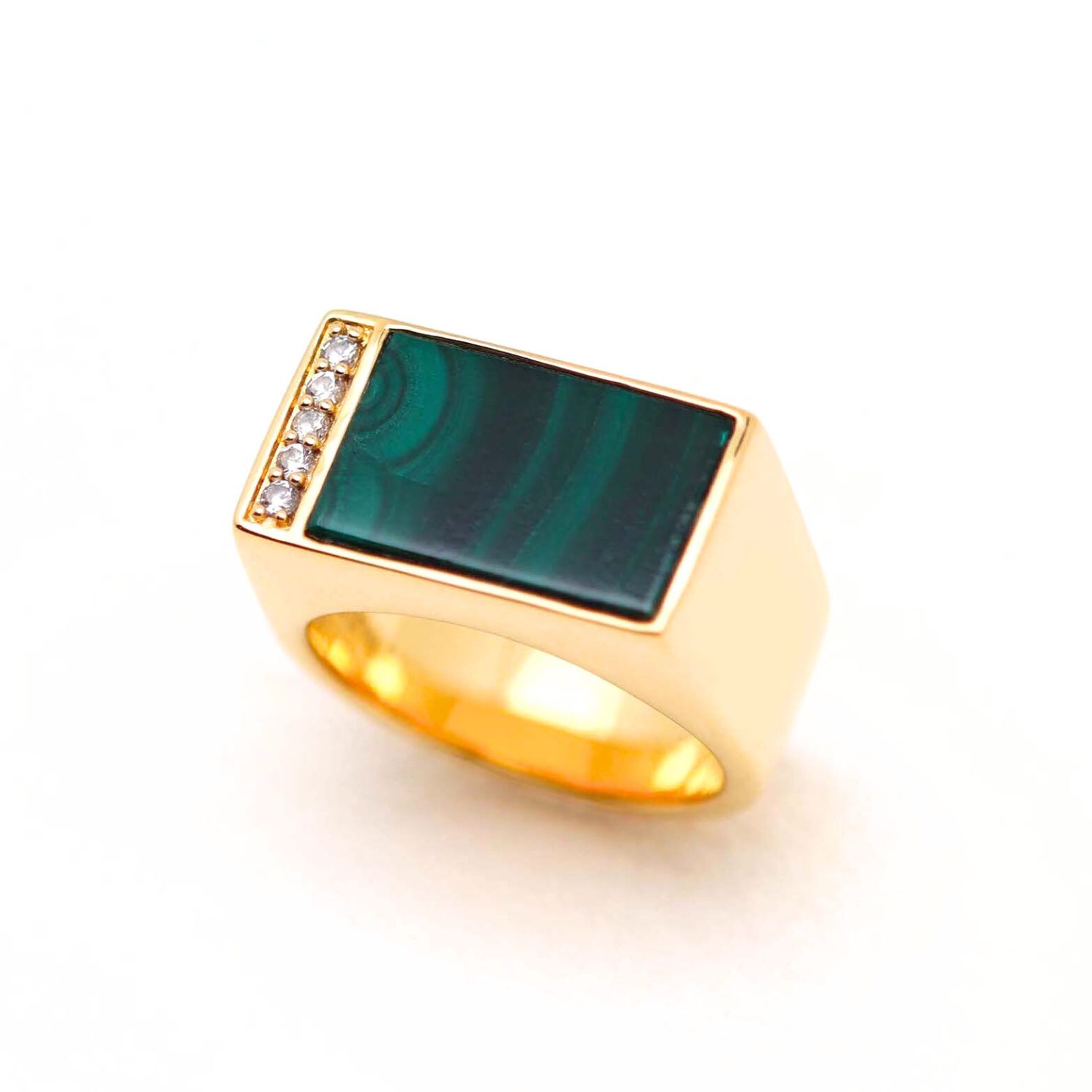 Women’s Gold / Green Augustine Malachite Ring Lambertine Sas