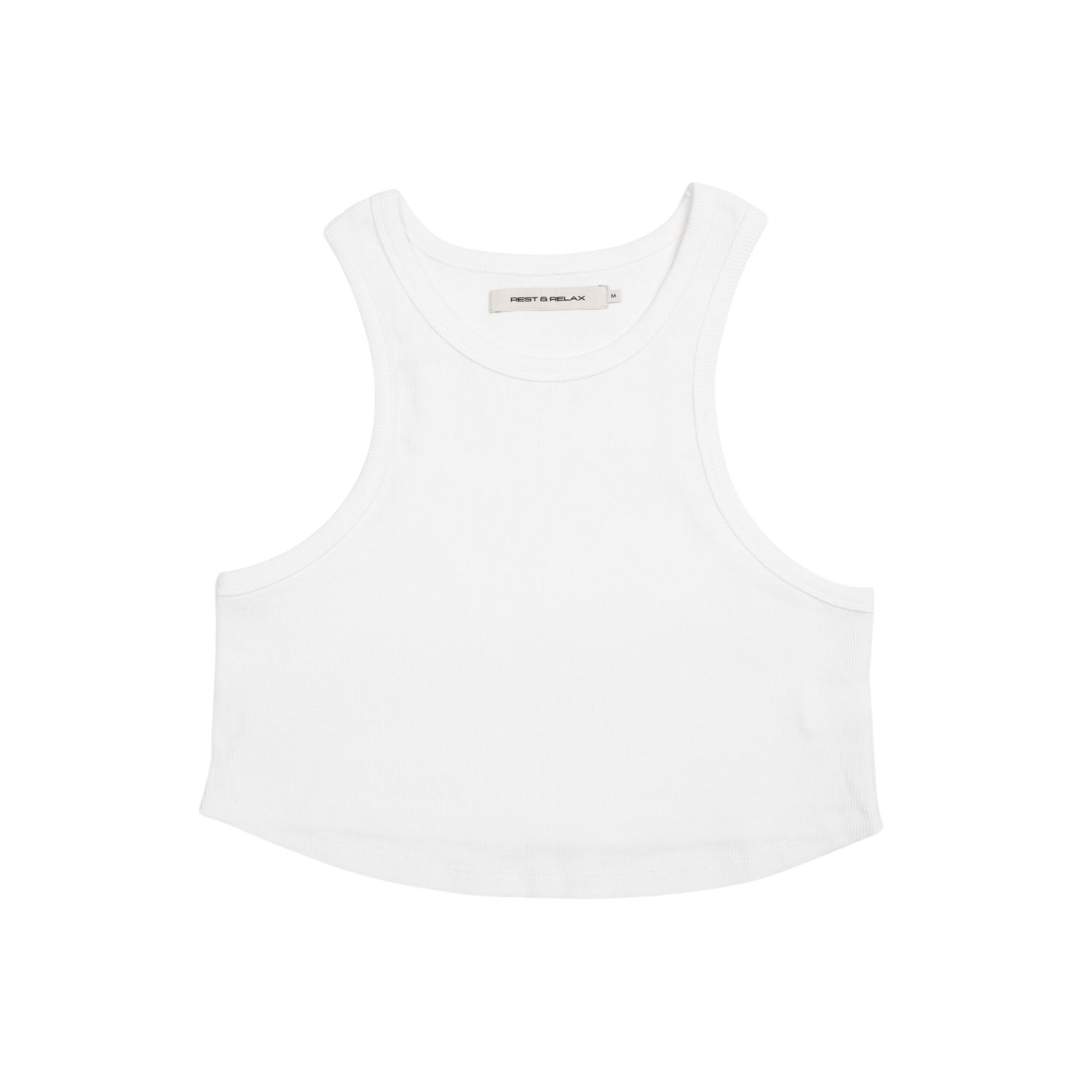 Women’s Organic Cotton Cropped Tank - White Extra Small Rest & Relax
