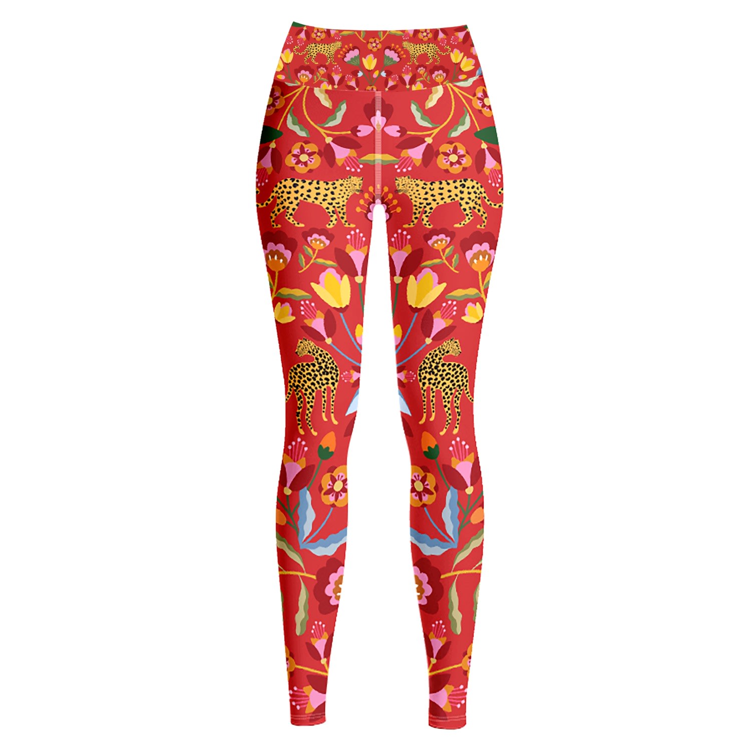 Jessie Zhao New York High Waist Yoga Leggings In Holiday In Red