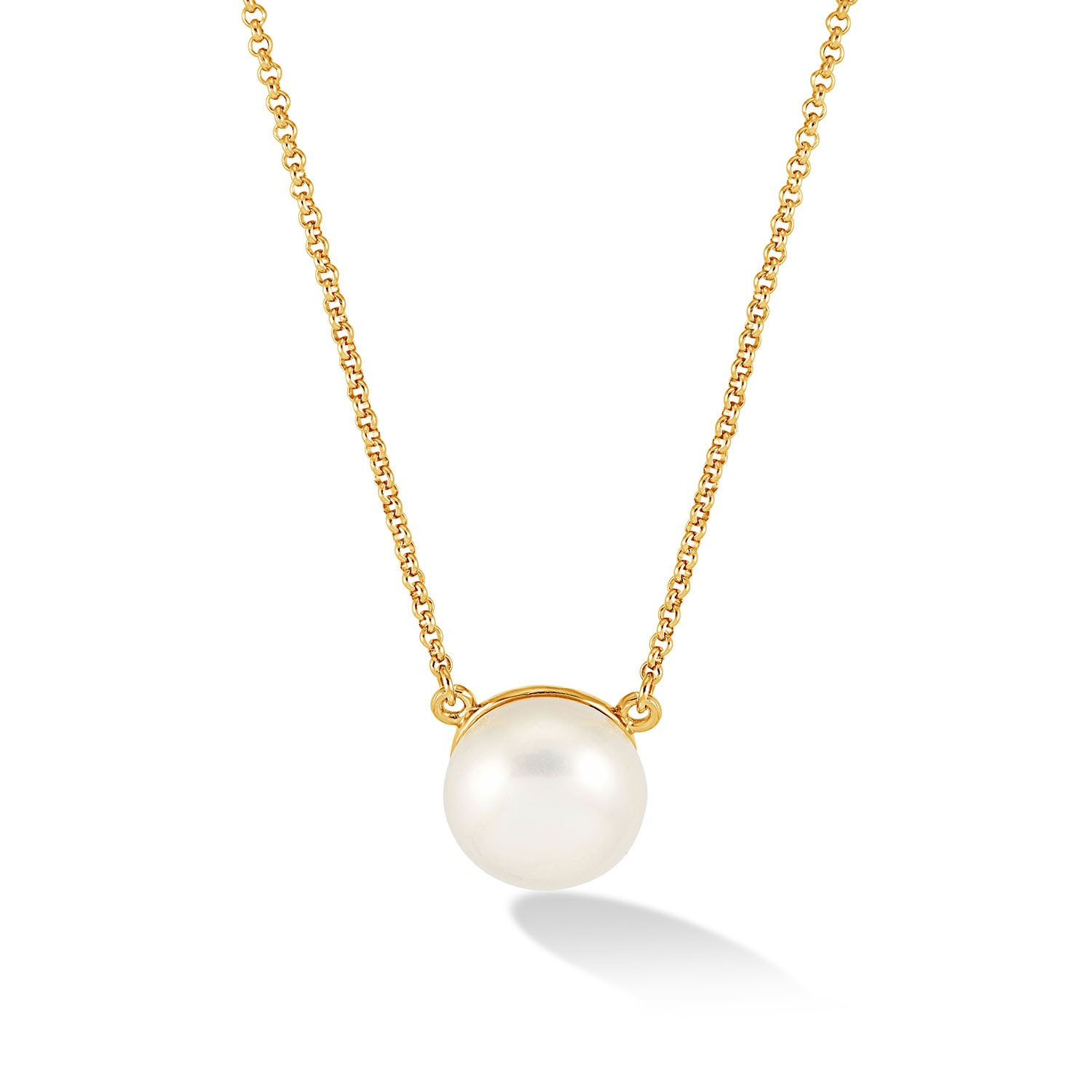 Women’s Gold Timeless White Freshwater Pearl Pendant In Vermeil Dower & Hall