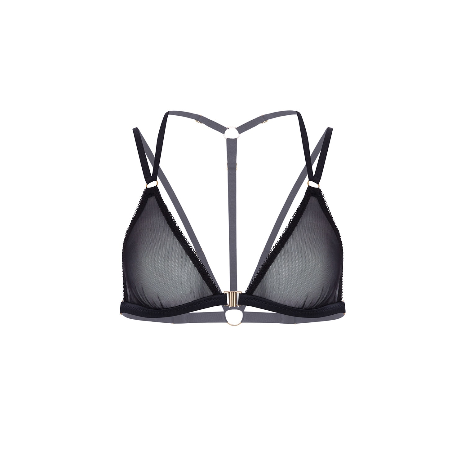 Vivi Leigh London Women's Black Soft Mesh Triangle Bralette In Black