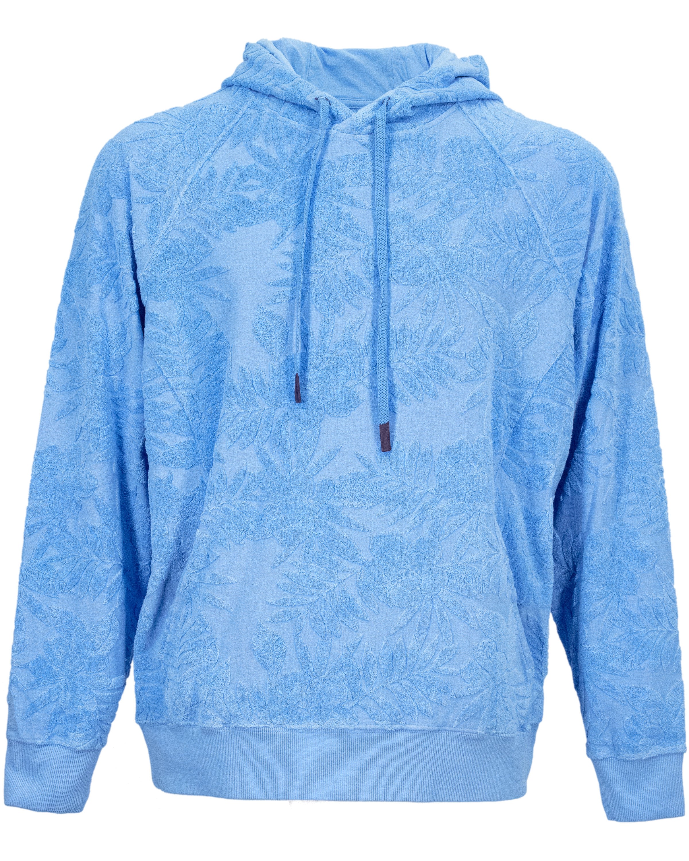 Men’s Howard Farm Floral Towel Hoodie - Blue Medium Lords of Harlech