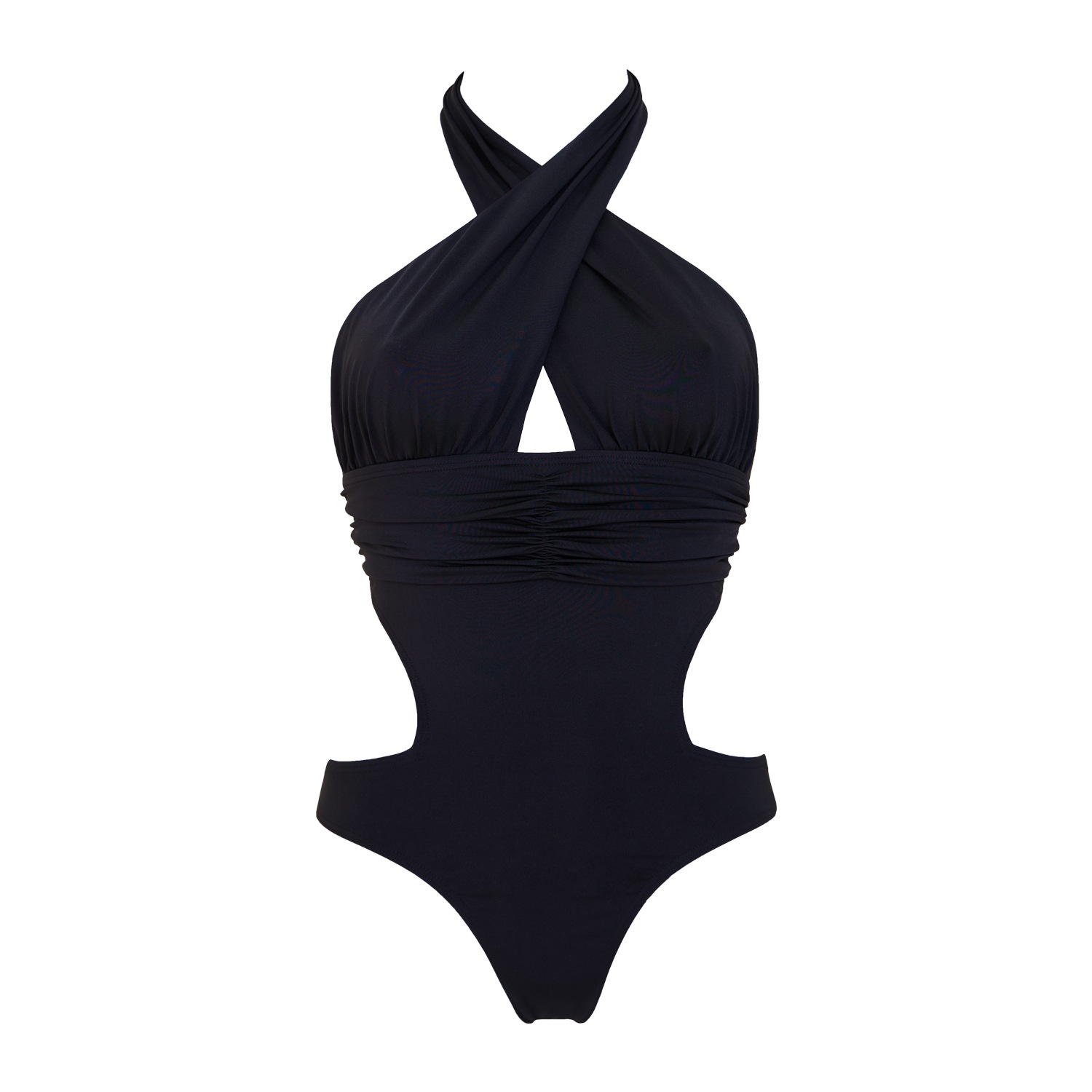 Aulala Paris Women's Black The Wrap-around Wonder Halter Neck One Piece Swimsuit In Black