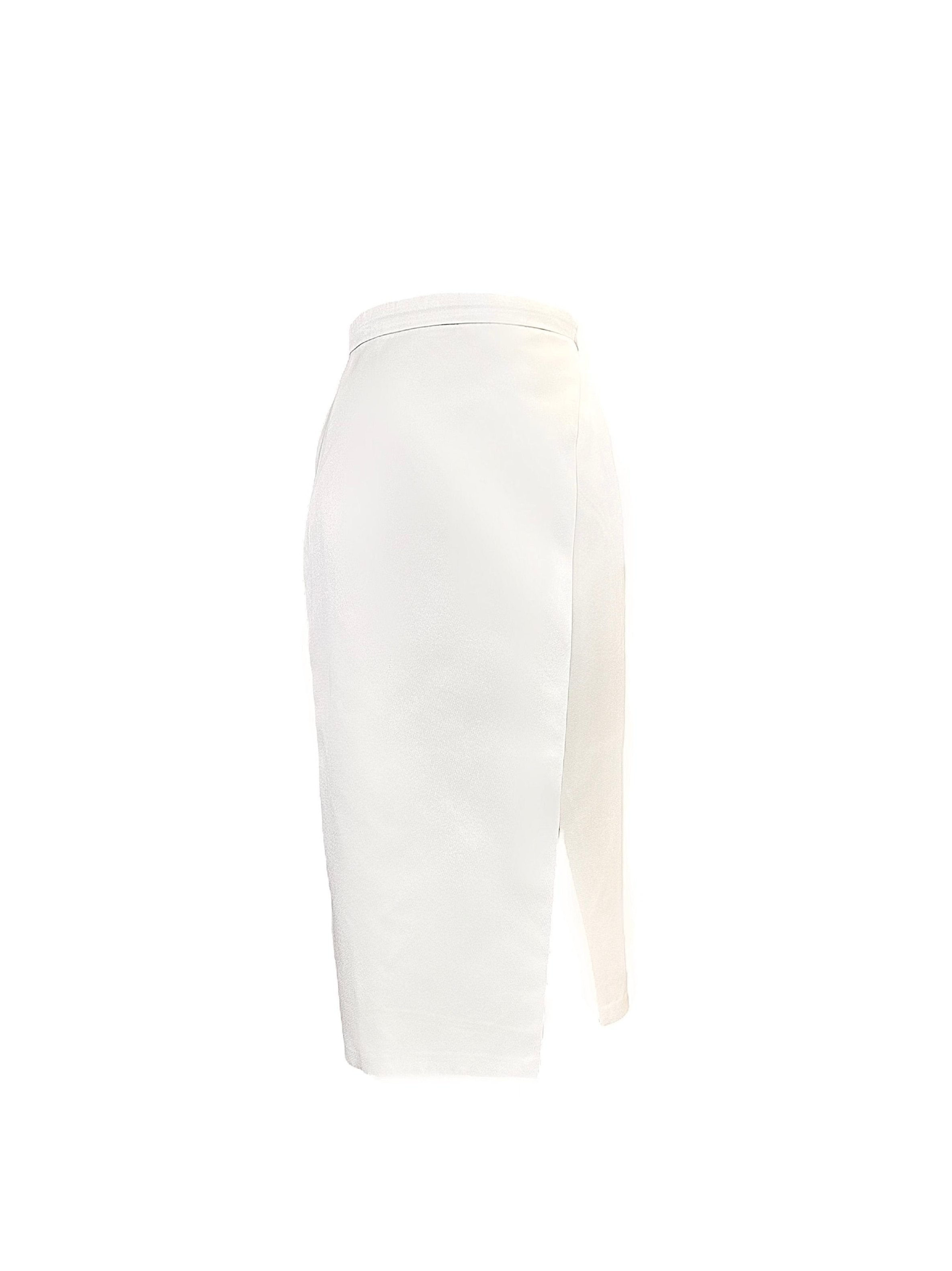 Women's Neutrals Ivory Wrap Skirt With Pockets | Medium | Jane Gala