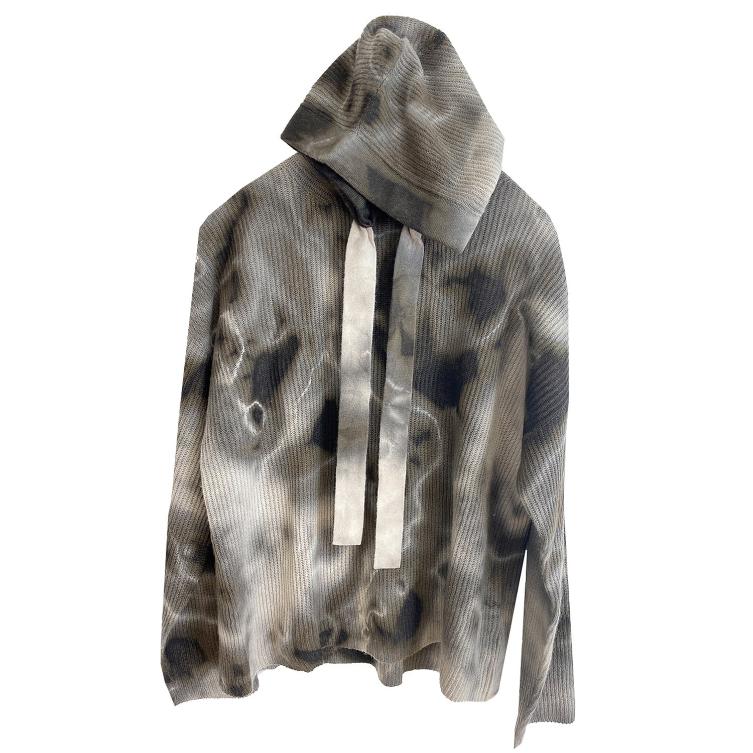 Women’s Brown / Black / White Cashmere Hoodie - Storm Tie Dye Medium Zenzee