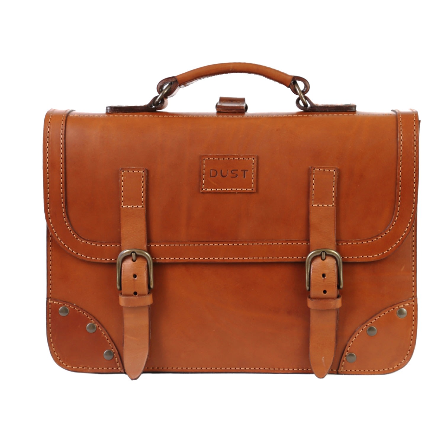 Men’s Leather Briefcase In Cuoio Brown The Dust Company