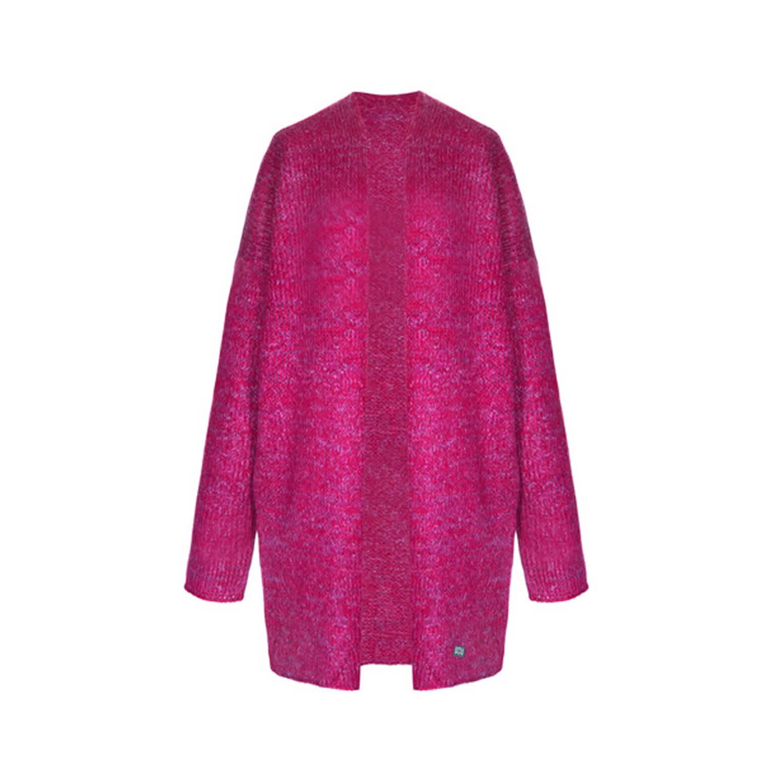 fuchsia cardigan