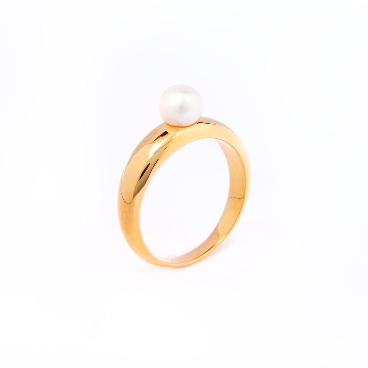 Belinda Jewelz Women's Gold Charlotte Pearl Dome Ring In Gold