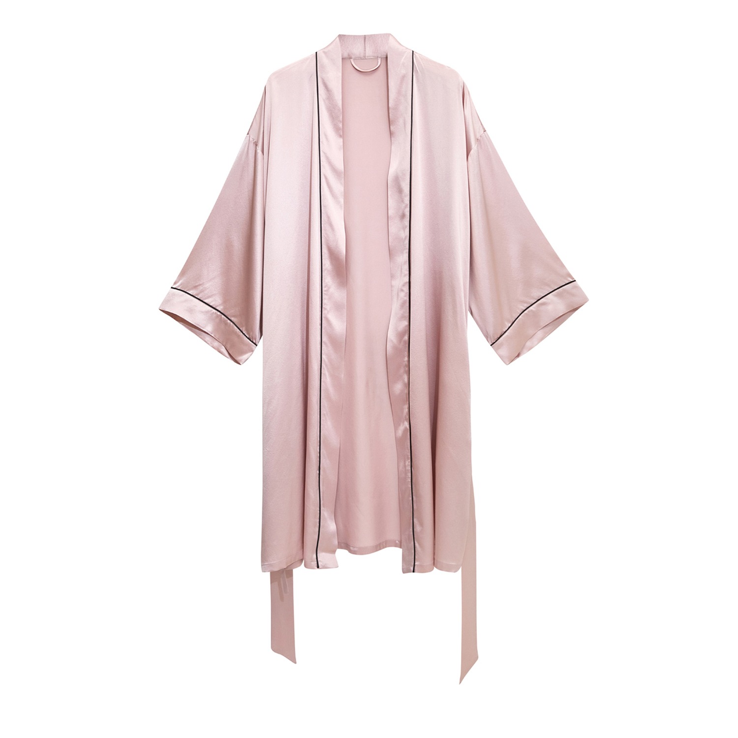 22 Momme Kimono Silk Robe with Piping