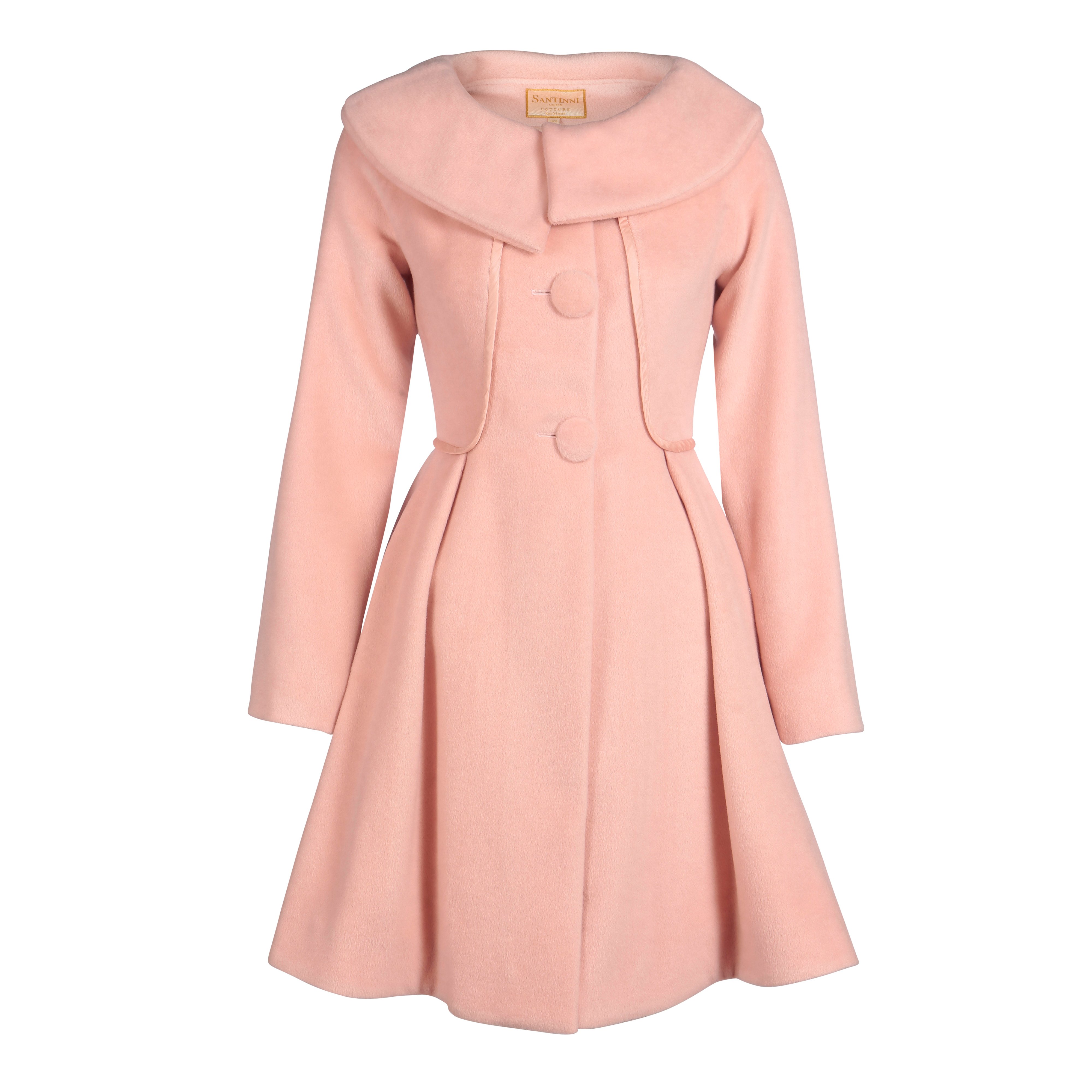 Women’s Pink / Purple Limited Edition ’Pillow Talk’ Italian Cashmere & Wool Dress Coat In Rosa Extra Small Santinni