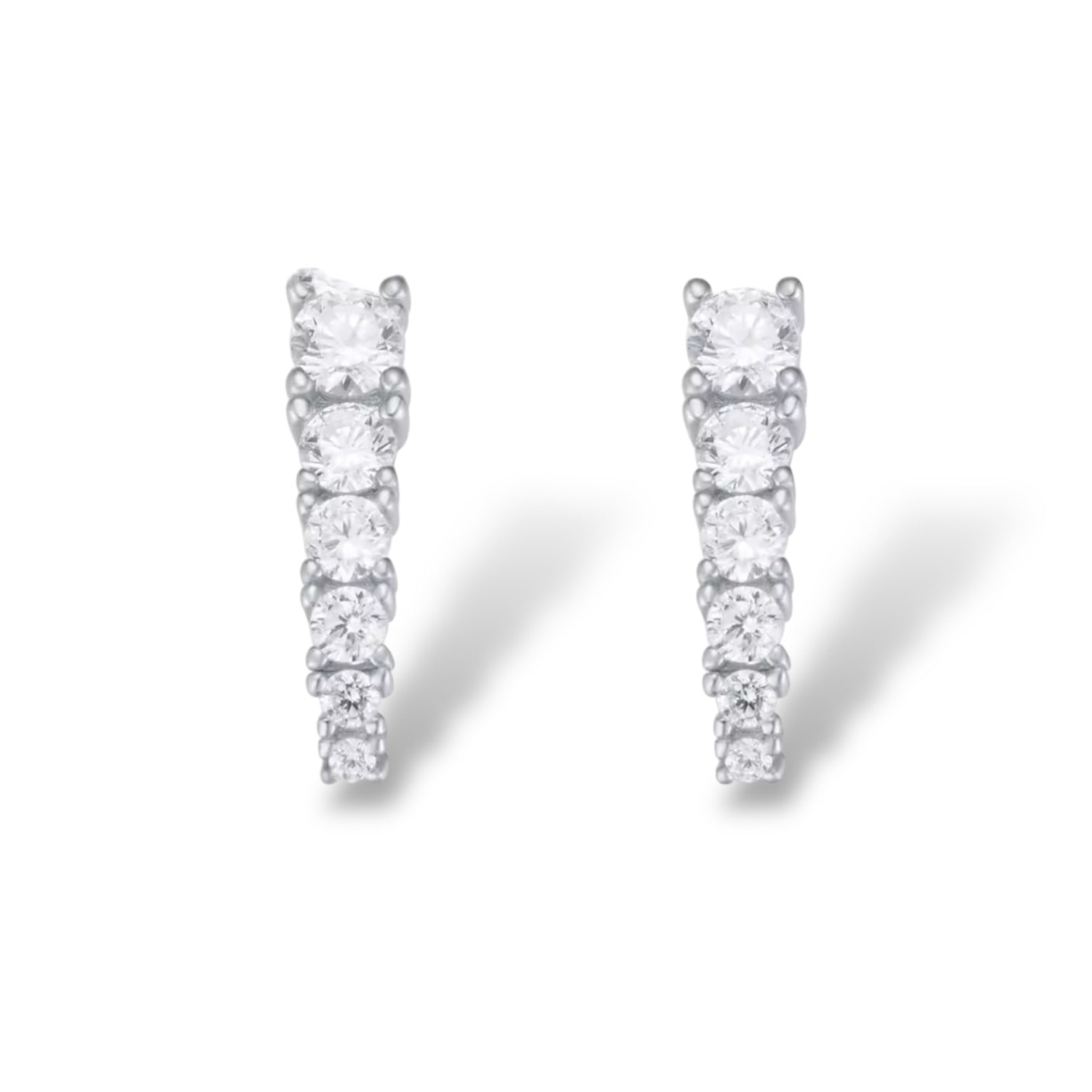 Jagged Halo Jewelry Women's Spike Stud Earrings White Gold