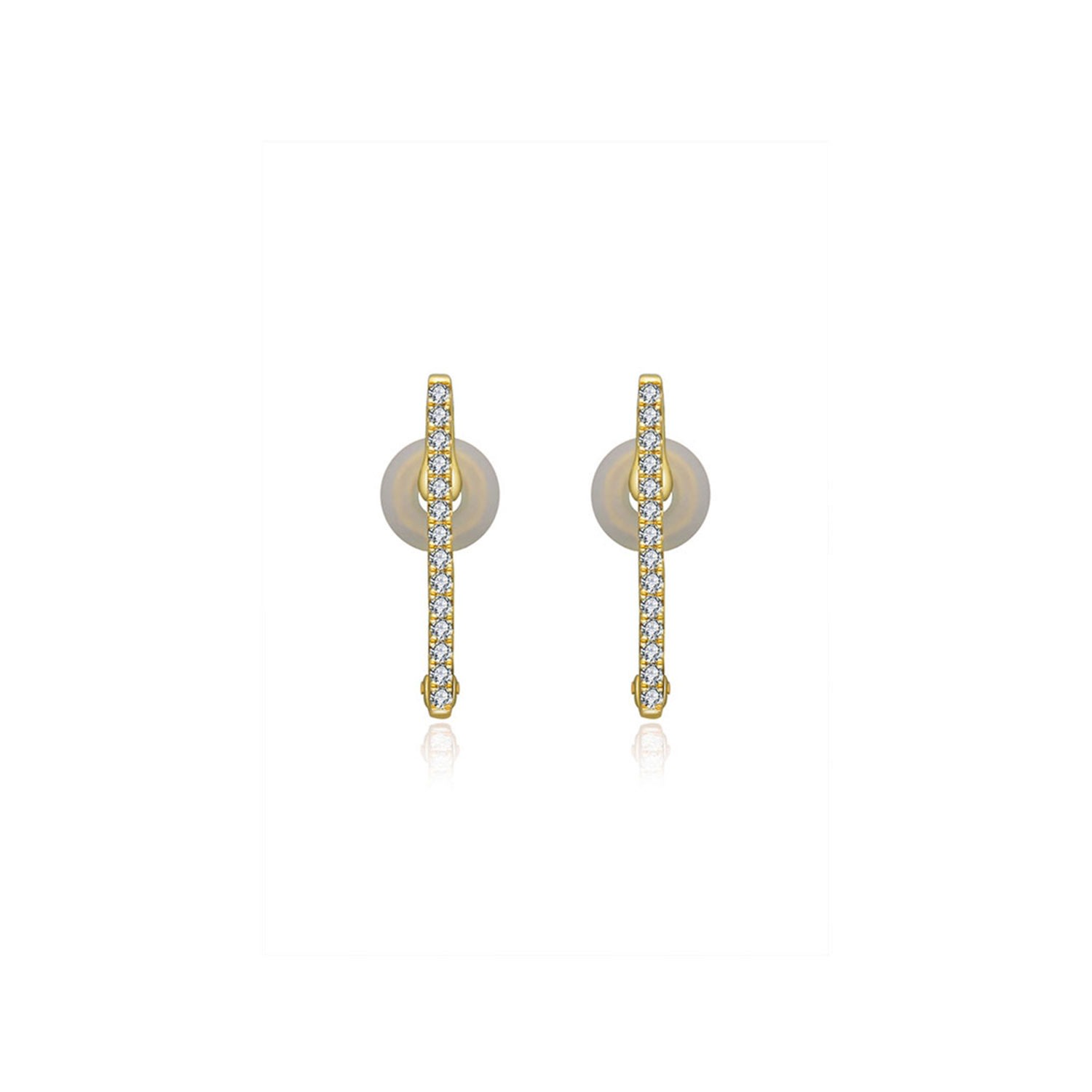 Women’s 18K Yellow Gold Vertical Line Diamond Ear Cuff Genevieve Collection