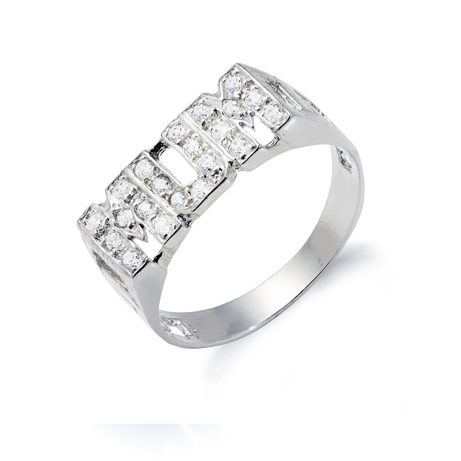 Mejoma Women's Sterling Silver Pave Mum Signet Ring In Silver