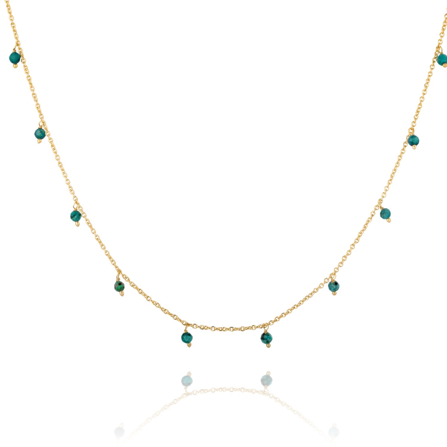 Coco & Kinney Women's Gold / Blue December Birthstone Necklace- Turquoise In Multi