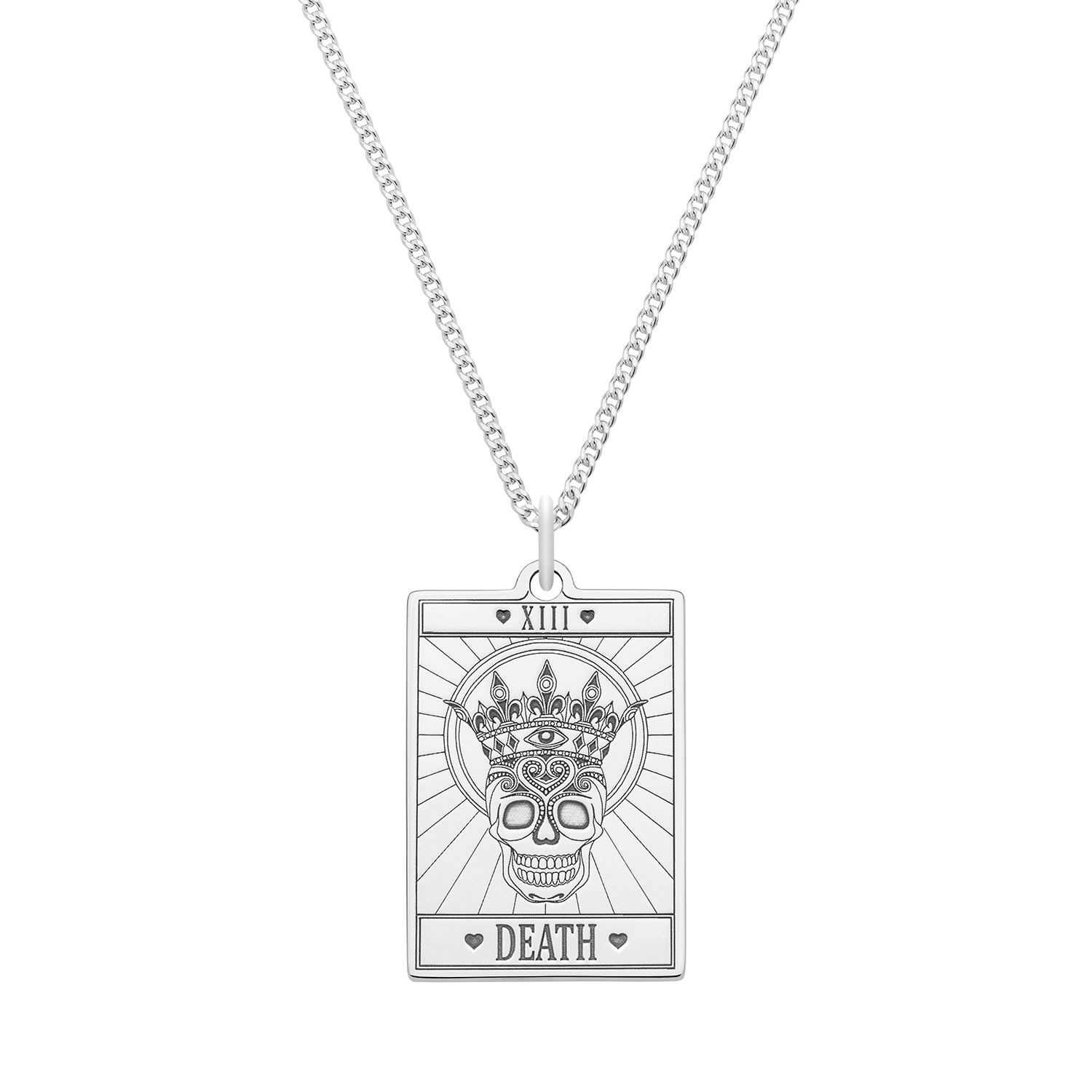 Women’s Large Sterling Silver "Death" Tarot Card Necklace Cartergore