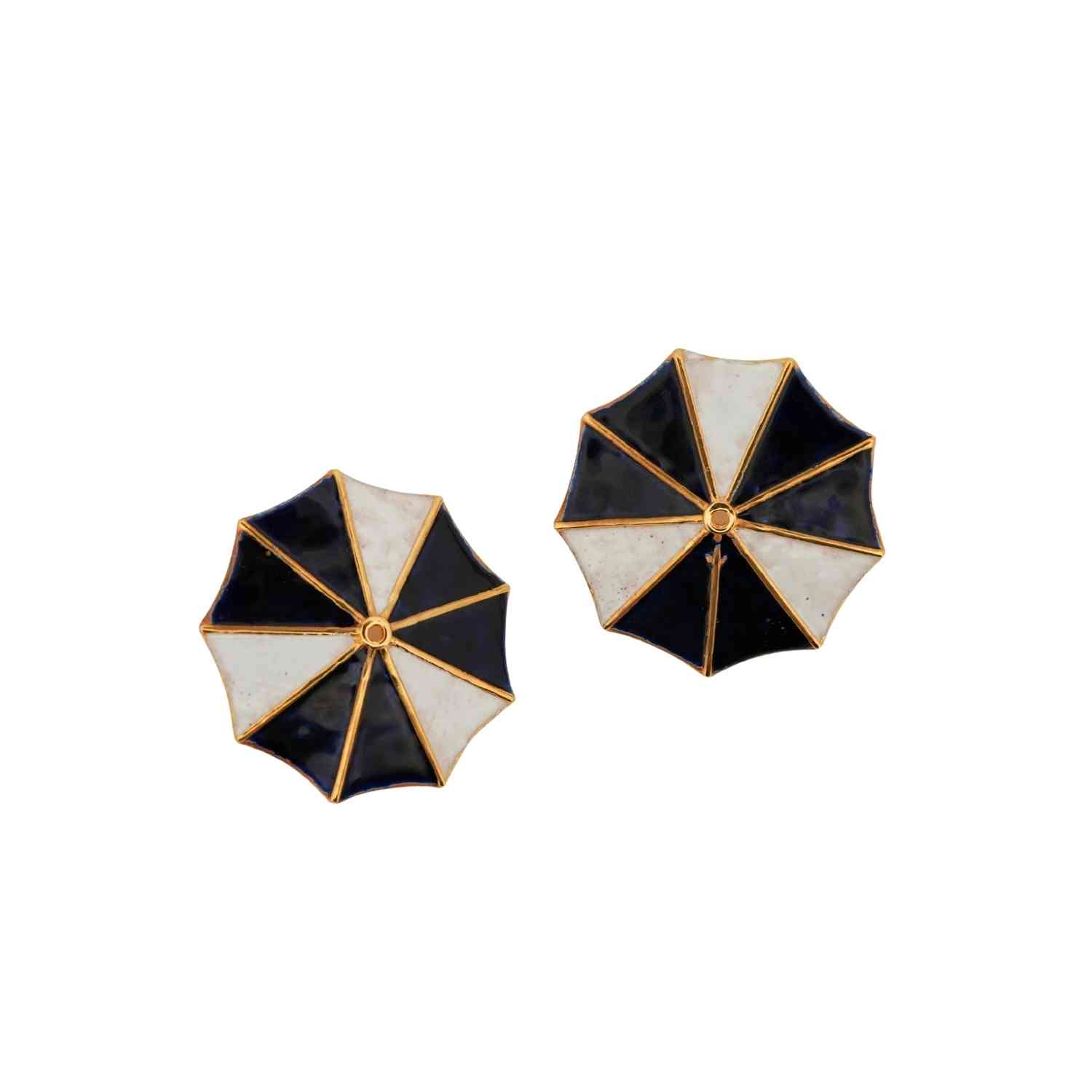 Esra Canikligil Women's Blue / White Sun Earrings - Navy