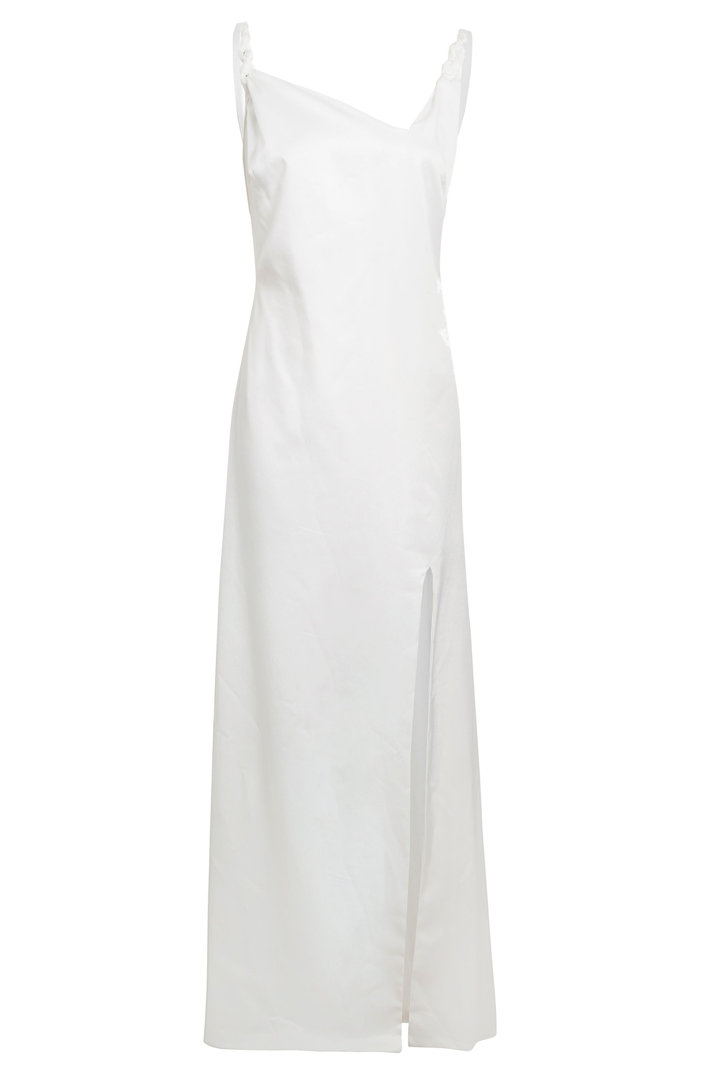 Sarvin Women's White Asymmetric Ivory Maxi Dress In White