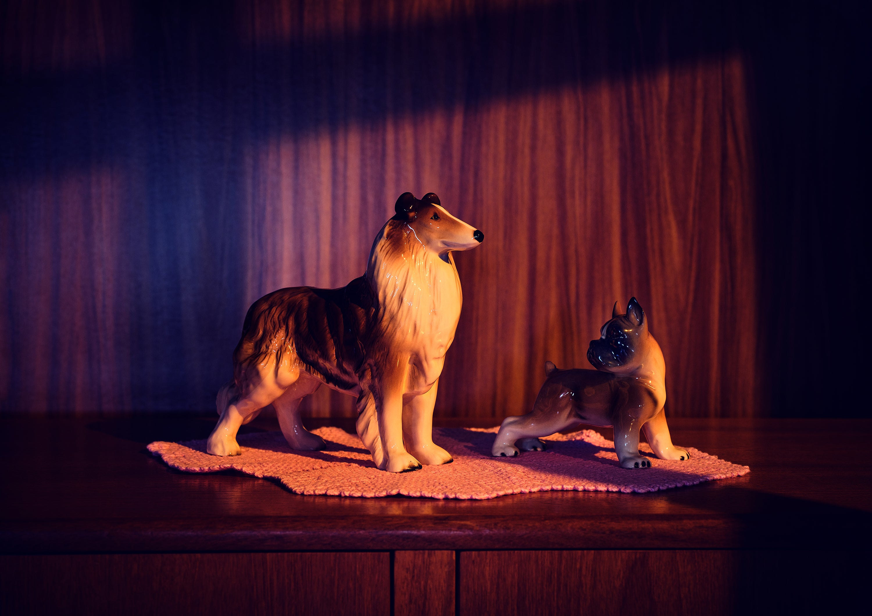 Ornament Art Yellow / Orange / Brown Nana's House, Dogs In The Early Light Giclée Photo Print