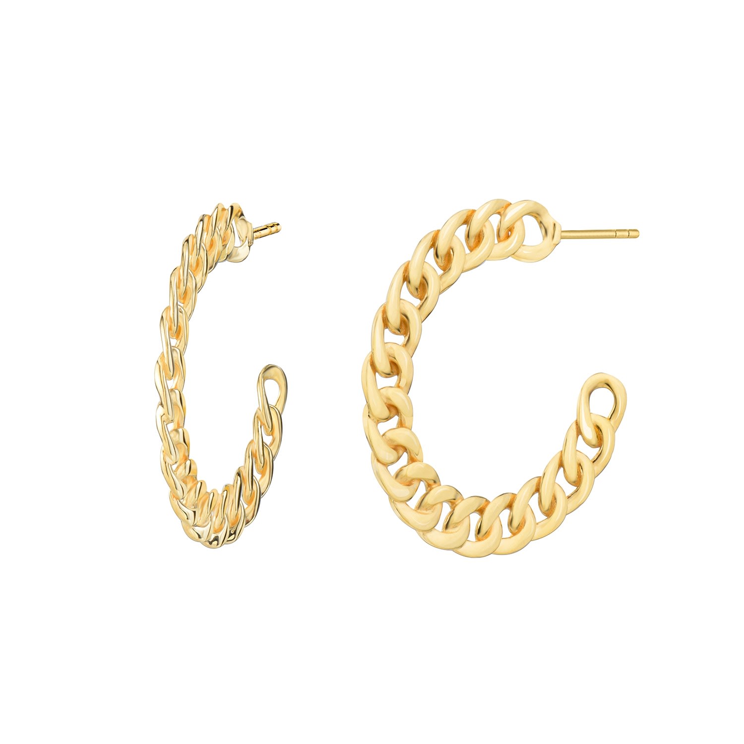 Women’s Gold Flat Curb Link Hoops Gold & Honey